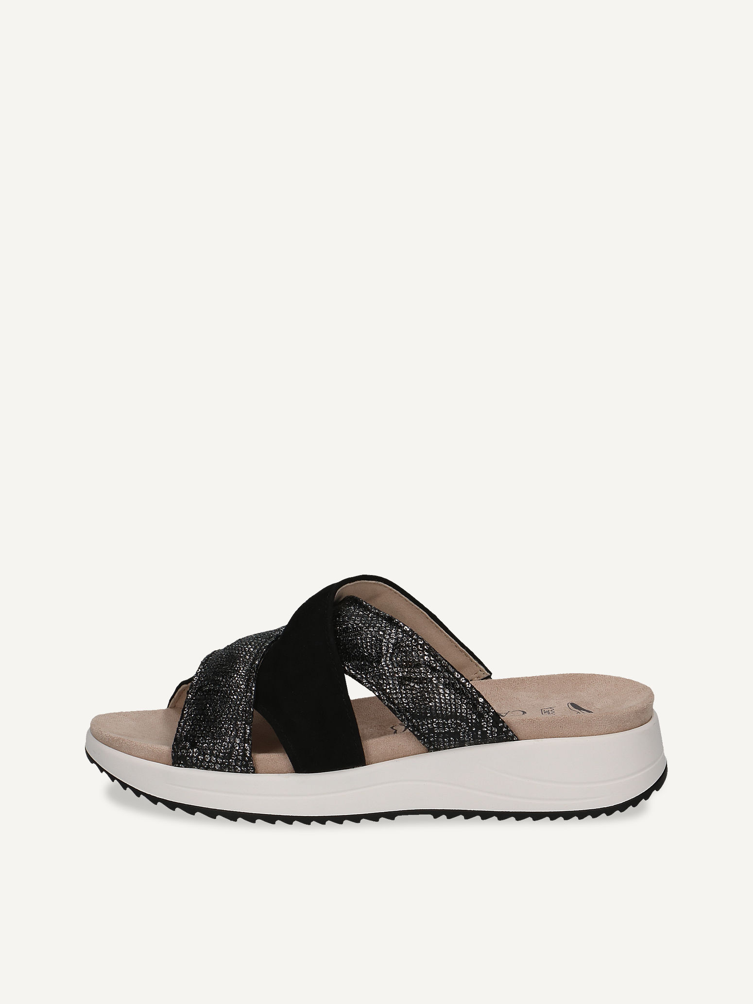 CAPRICE Mule, black, made of Leather without heel, Size 42