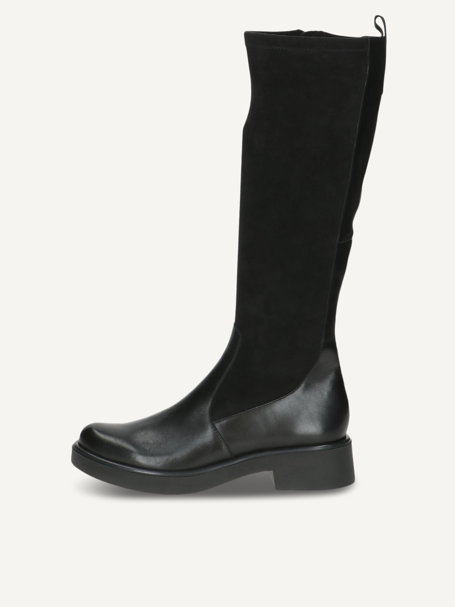 CAPRICE Stiefel, schwarz, aus Leder und Textil mit Blockabsatz, Gr. 36