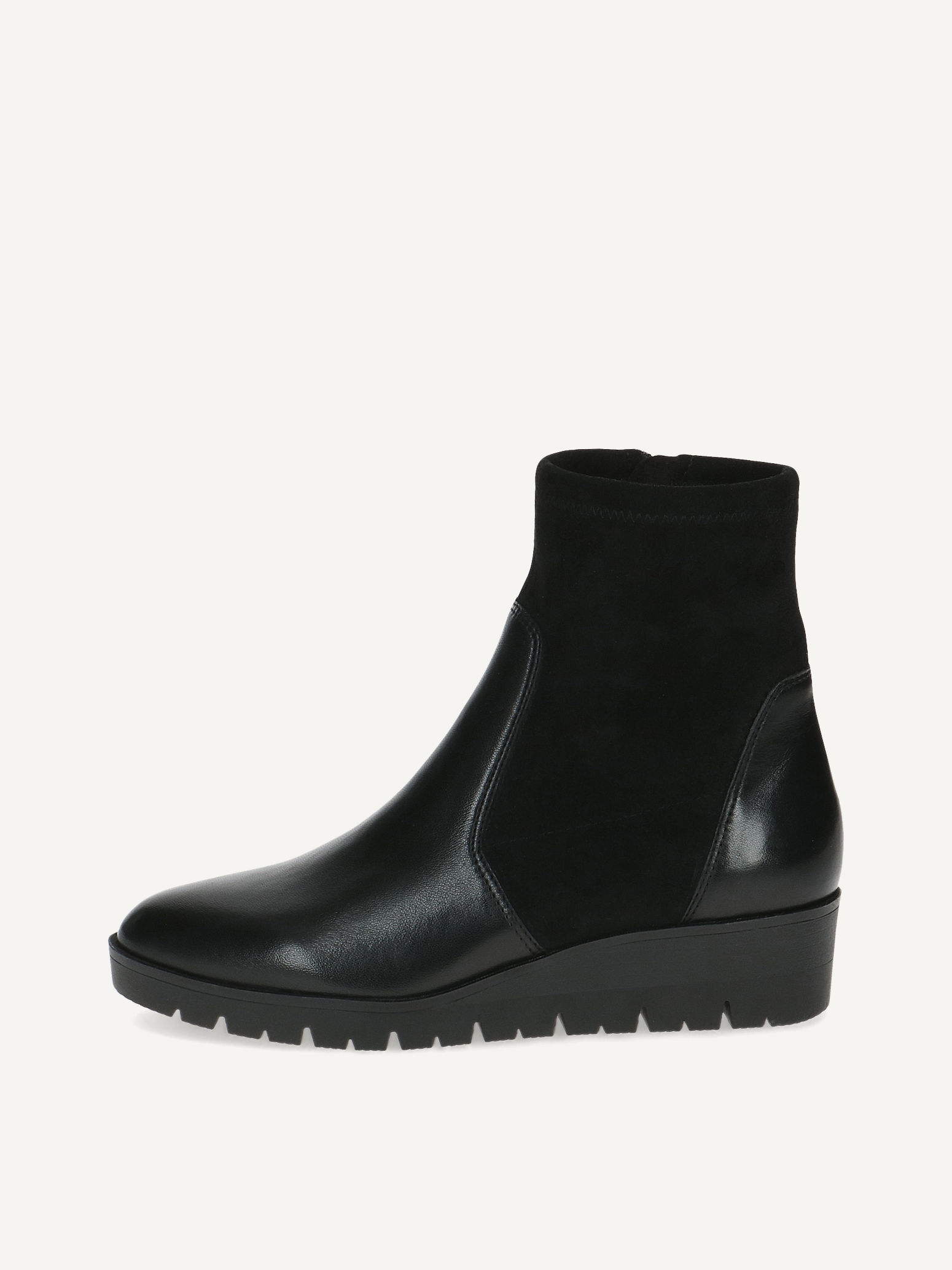 CAPRICE Bootie, black, made of Leather and synthetic without heel, Size 40