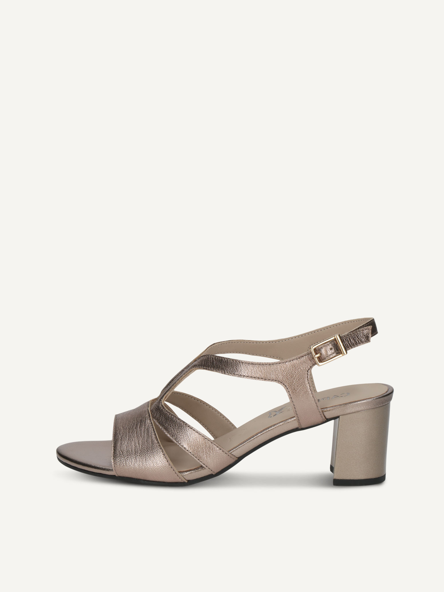 CAPRICE Heeled sandal, metallic, made of Leather with Block heel, Size 37