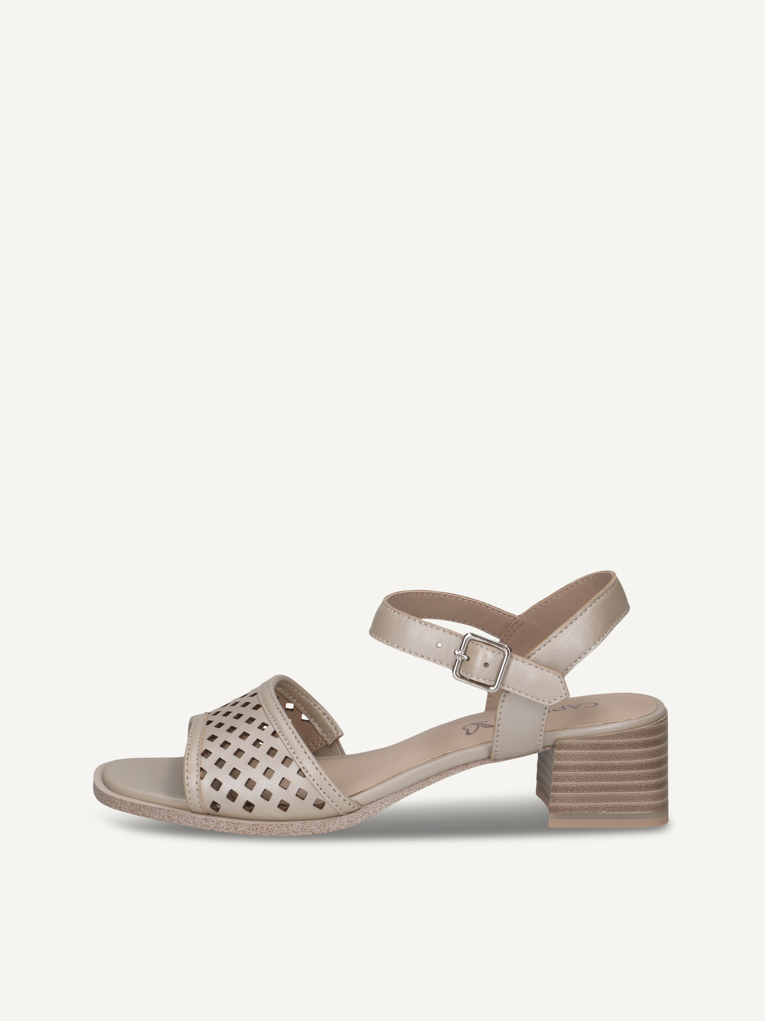 CAPRICE Heeled sandal, , made of Leather with Trapeze heel, Size 38