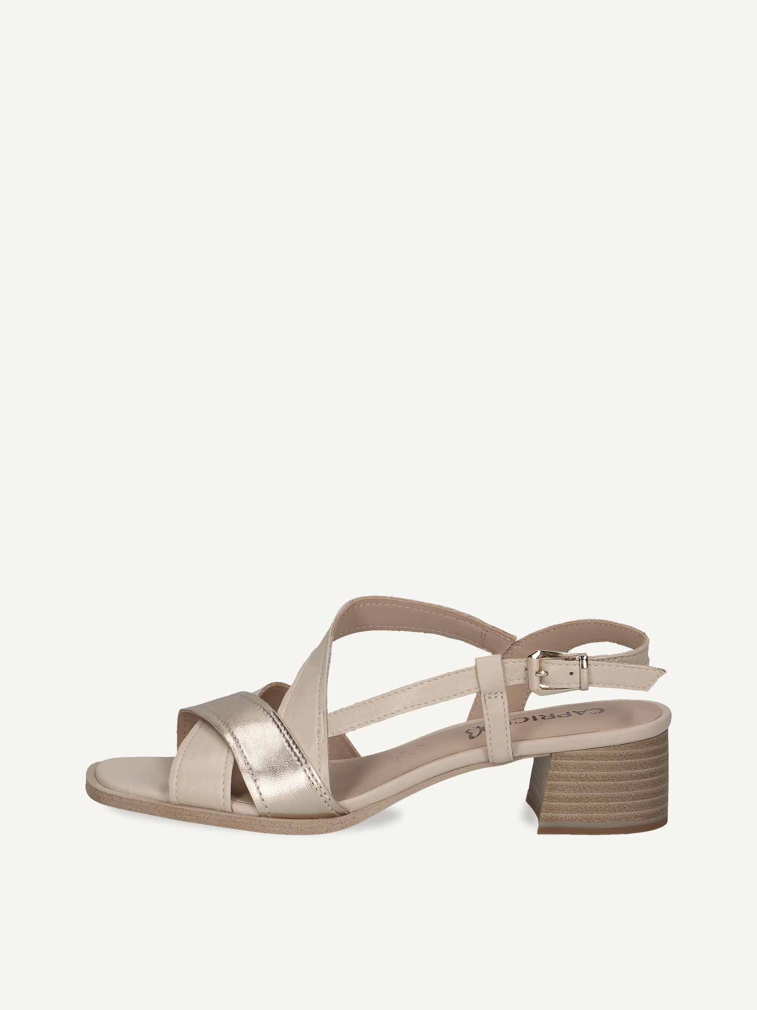 CAPRICE Heeled sandal, , made of Leather with Trapeze heel, Size 42