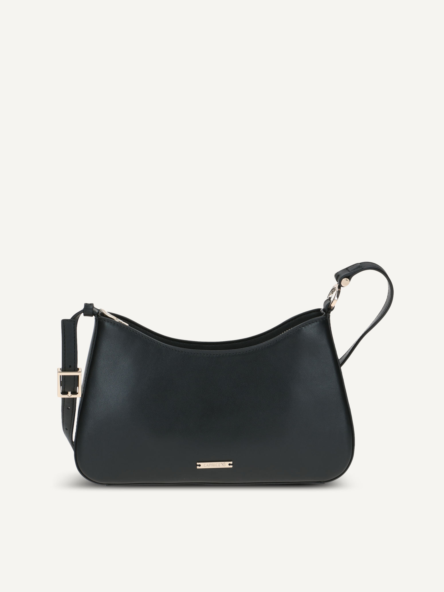 CAPRICE Handbag, black, made of Leather and textile, Size 1