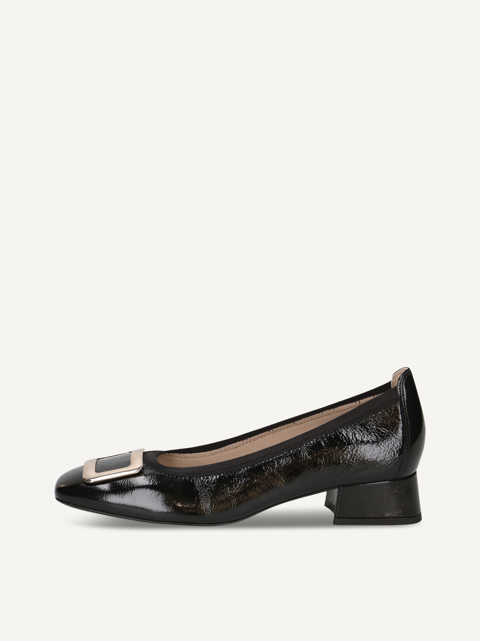 CAPRICE Pumps, black, made of Leather with Trapeze heel, Size 37
