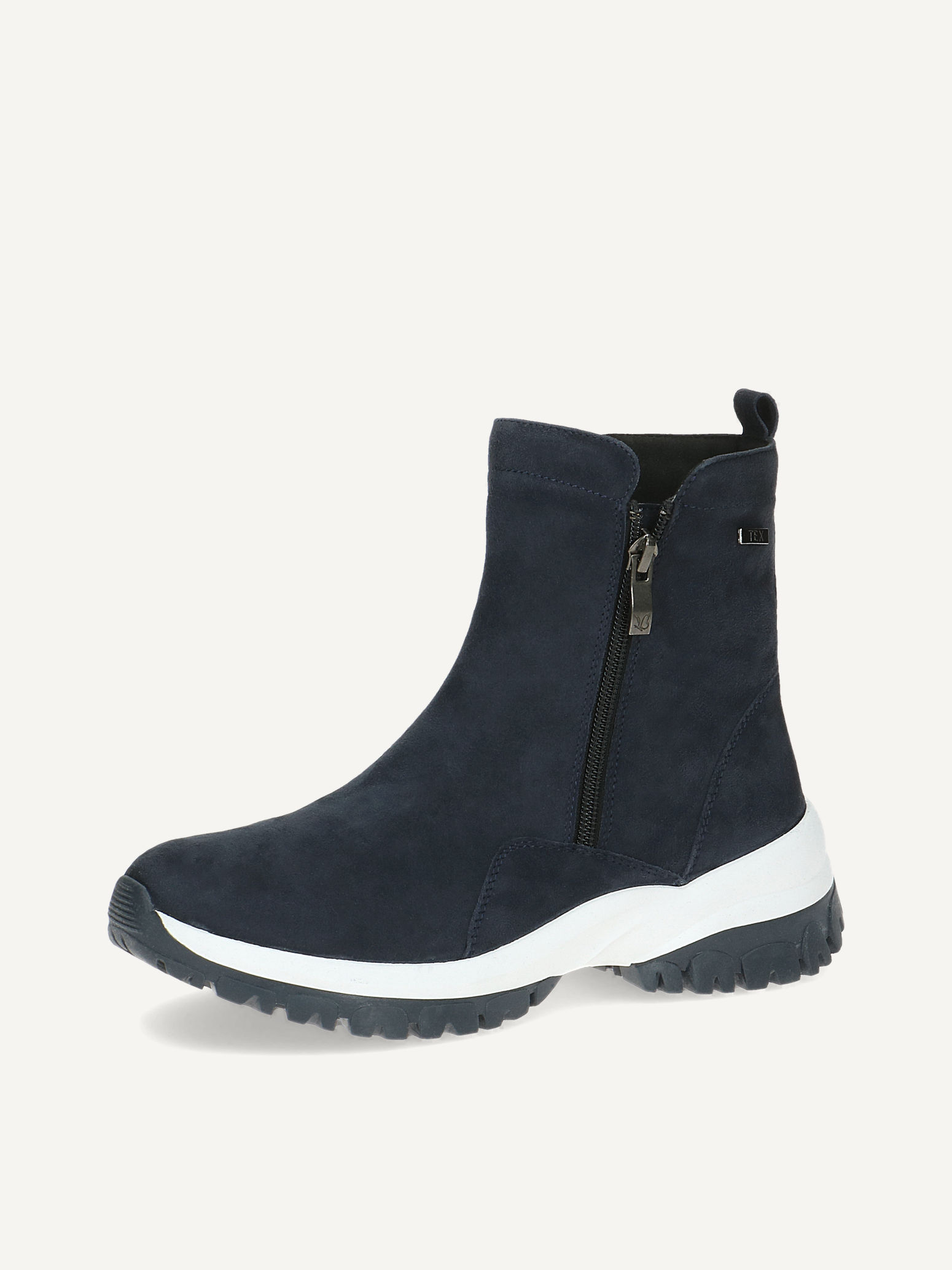 Lederstiefelette - blau Warmfutter