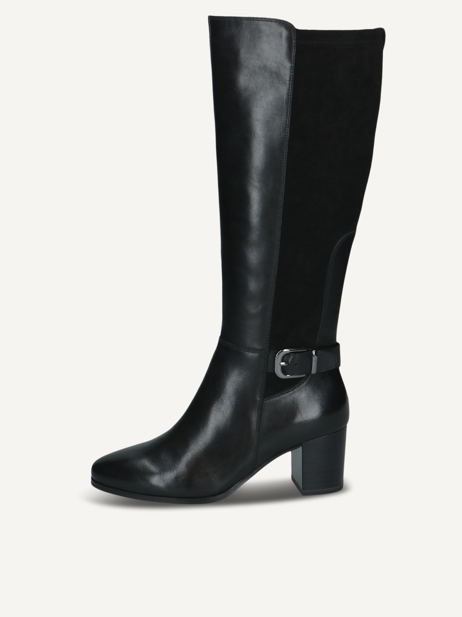 CAPRICE Bottes noir en Mlange de matriaux de cuir et textile avec Talon bloc P40 160$