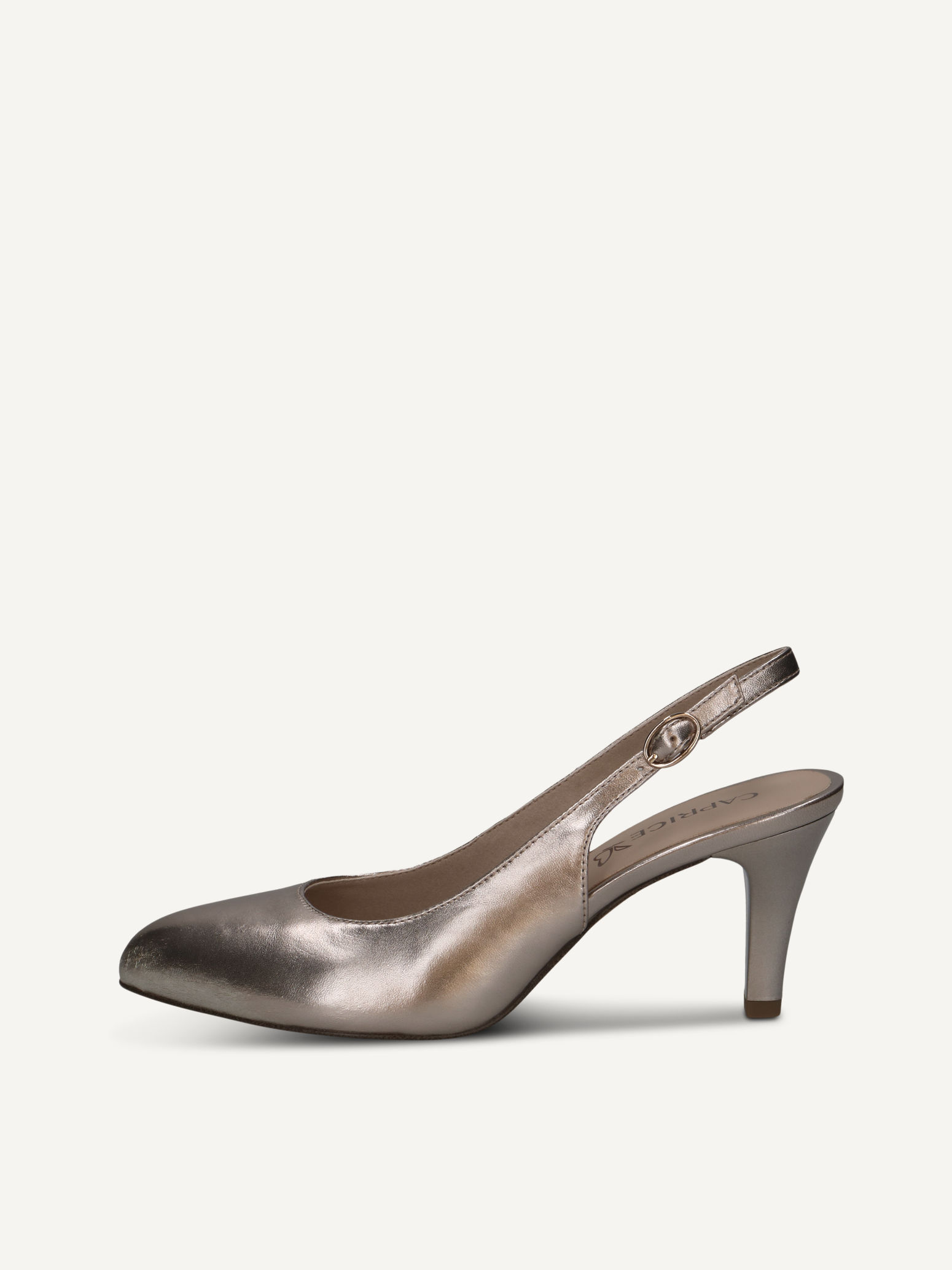 CAPRICE sling pumps, , made of Leather with Funnel heel, Size 37.5