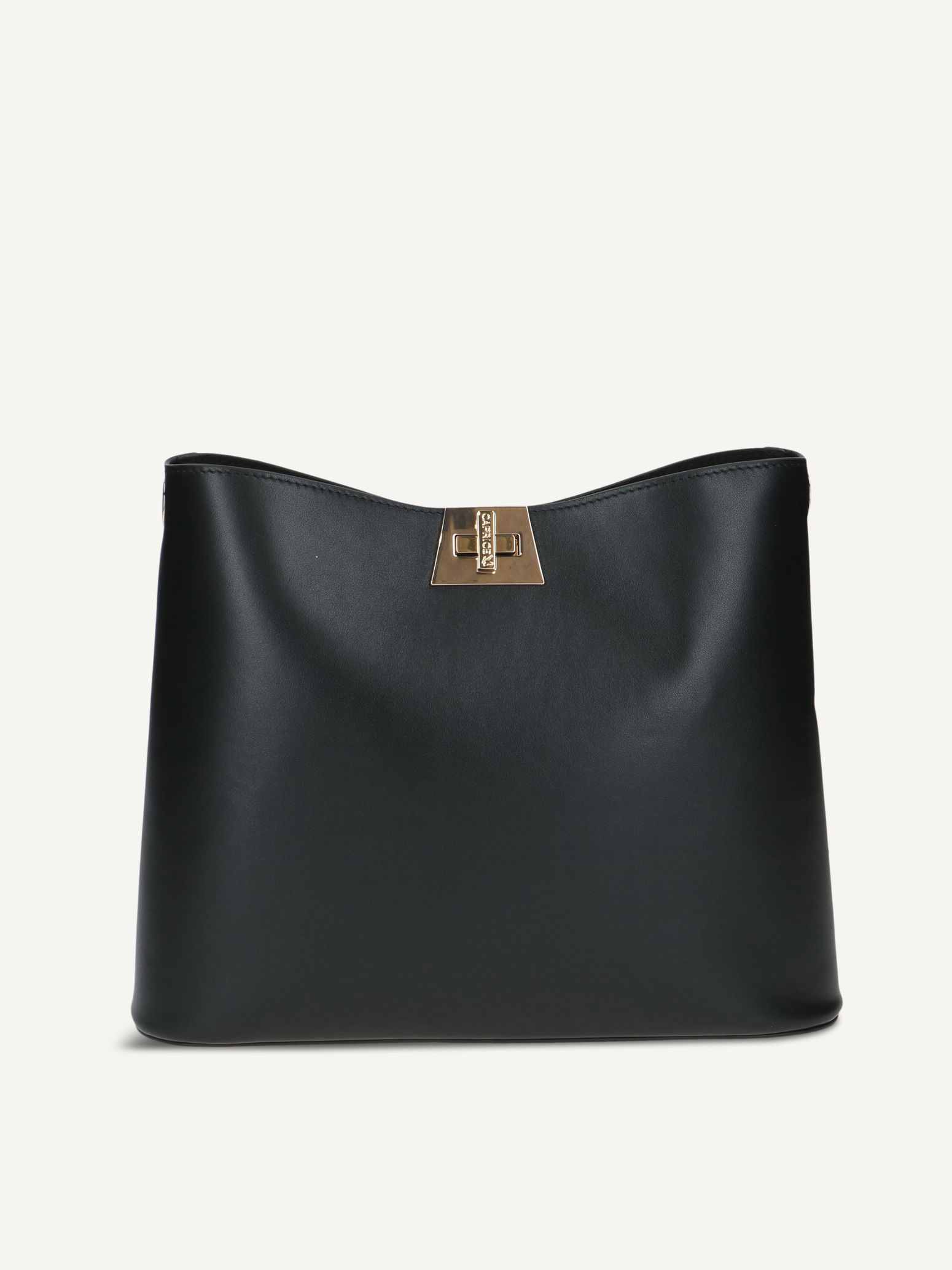 CAPRICE Handbag, black, made of Leather and textile, Size 1