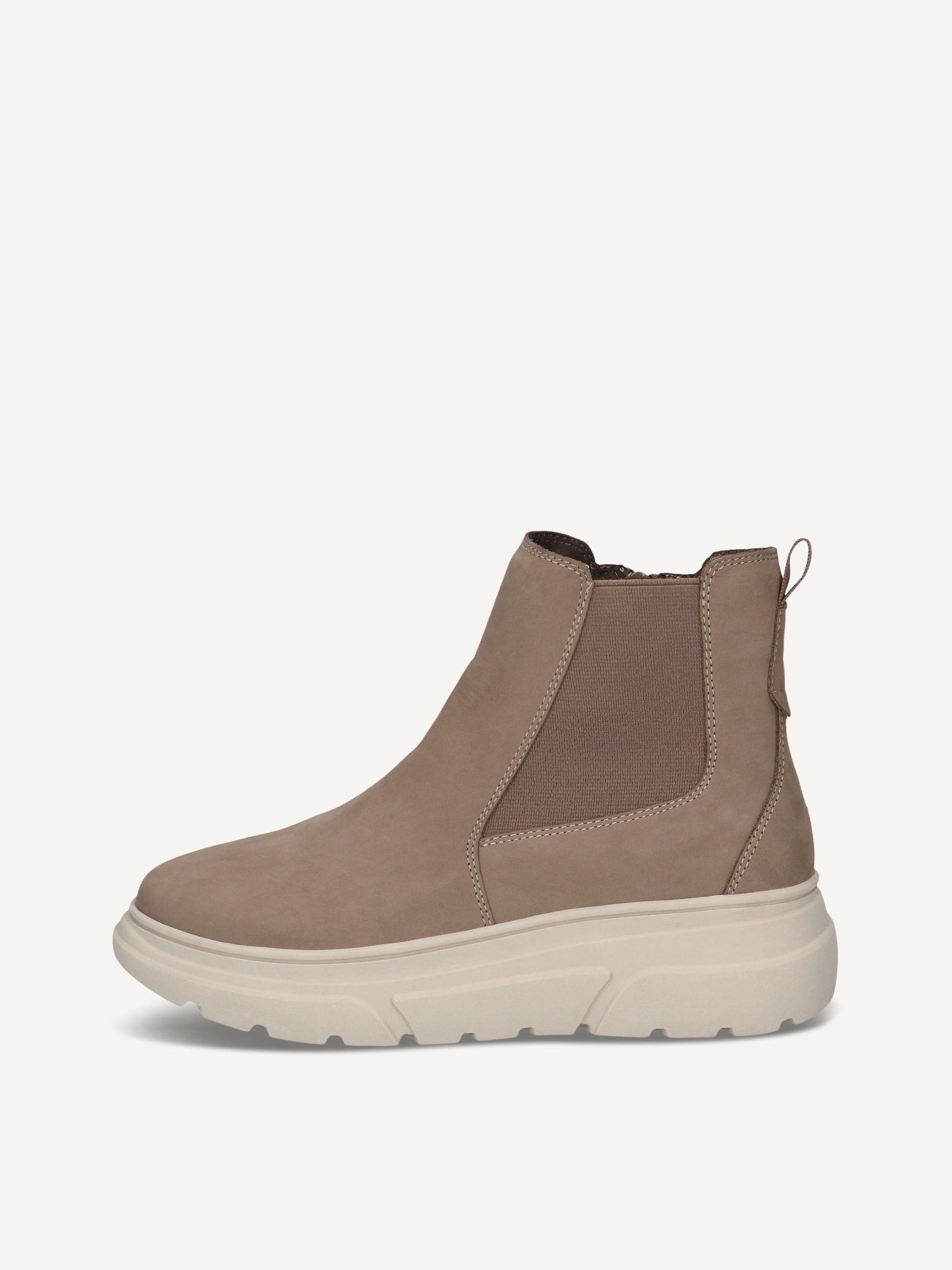 CAPRICE Chelsea boot, beige, made of Leather and synthetic with Wedge heel, Size 37