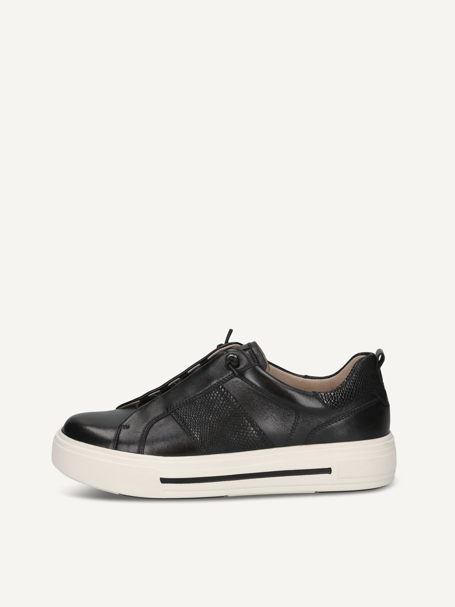 CAPRICE Sneaker, schwarz, aus Leder , Gr. 38.5