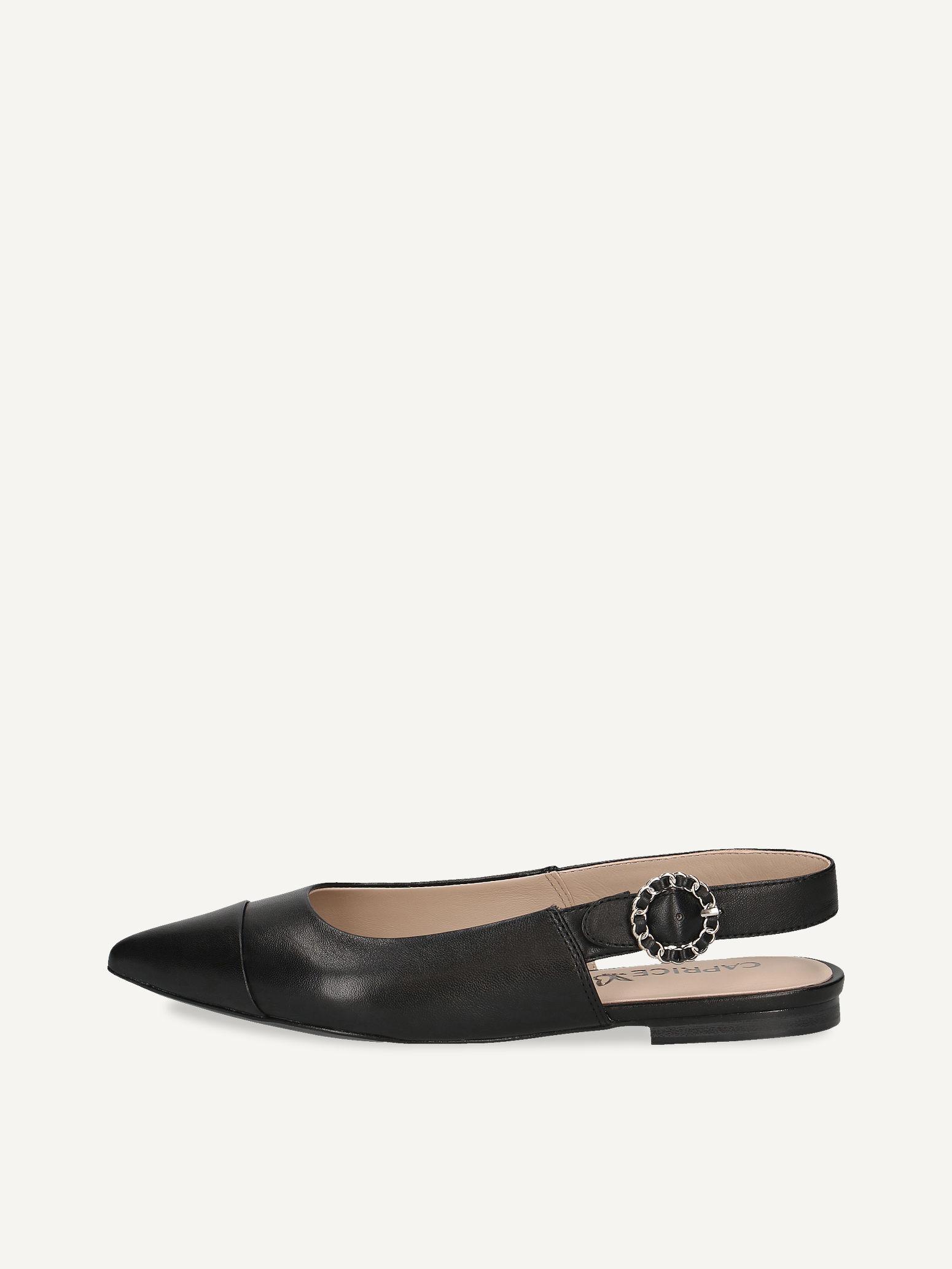 CAPRICE sling pumps, black, made of Leather with Block heel, Size 38.5
