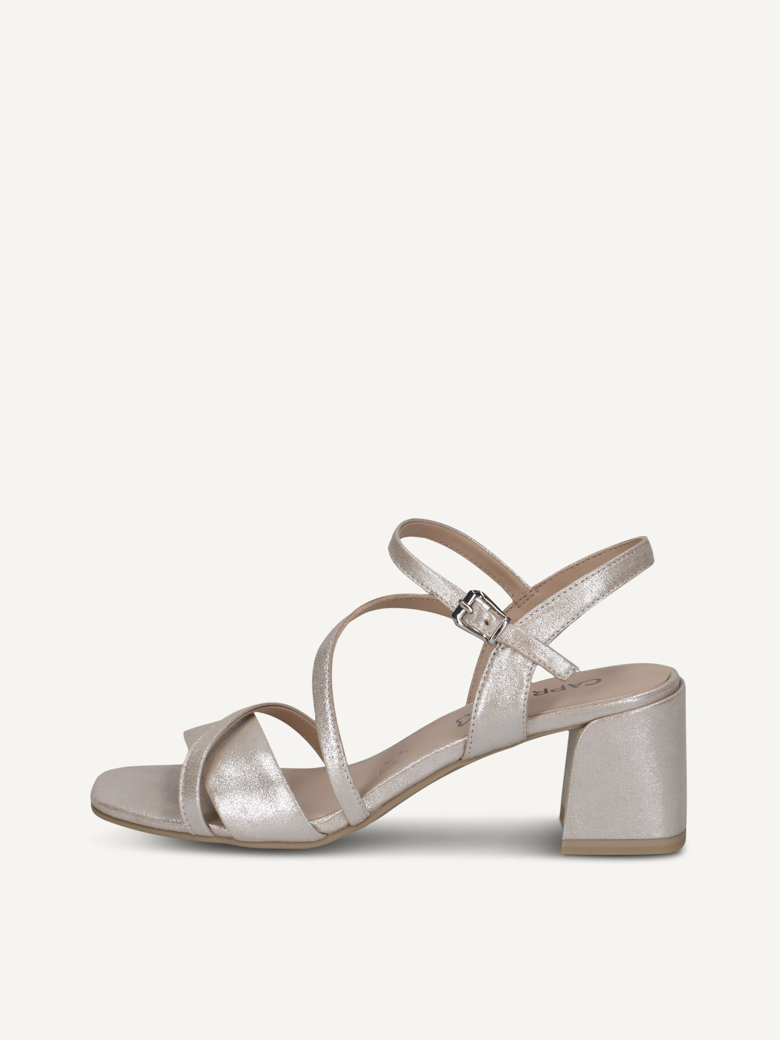 CAPRICE Heeled sandal, , made of Leather with Trapeze heel, Size 42