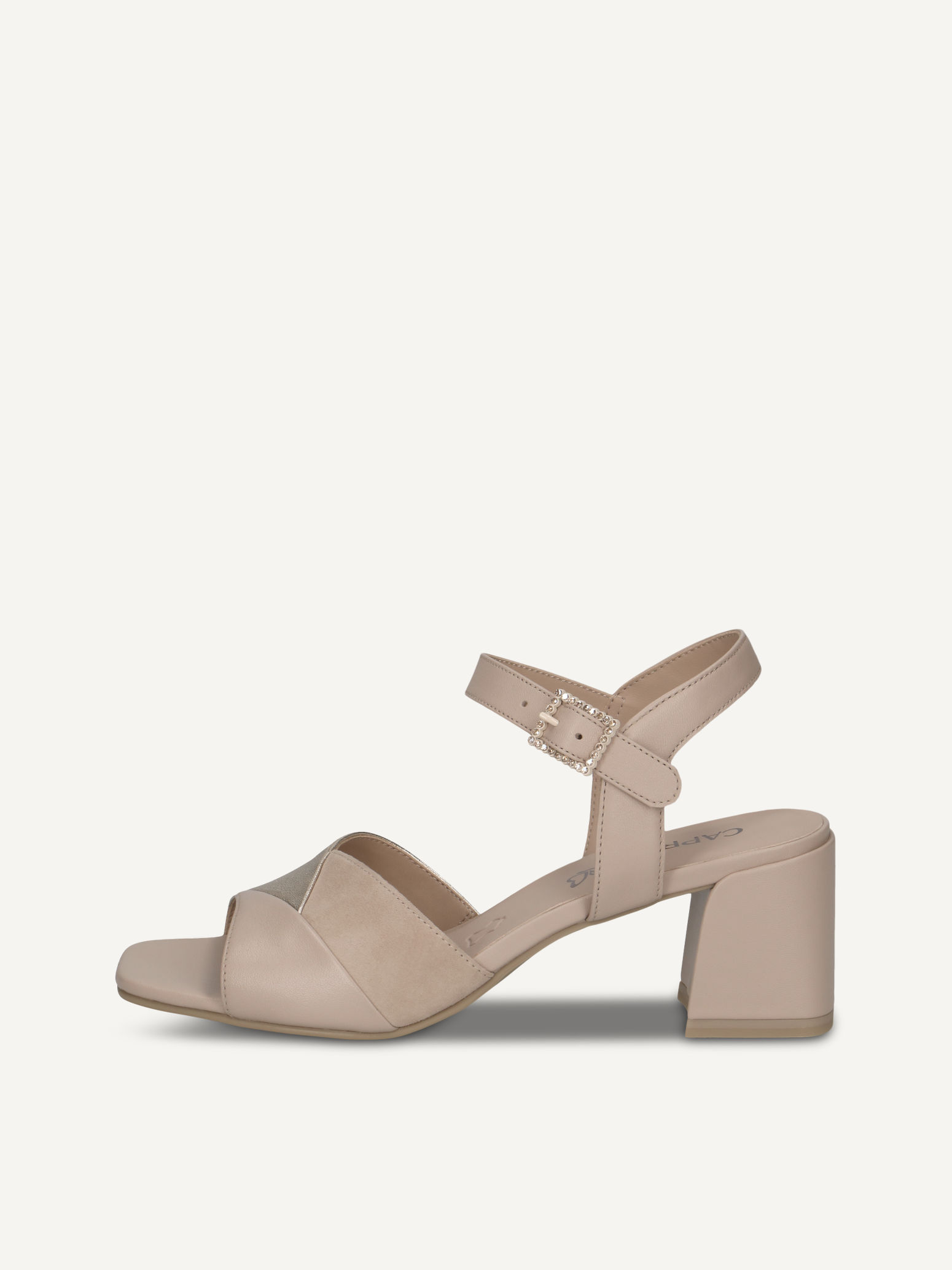CAPRICE Heeled sandal, , made of Leather with Trapeze heel, Size 42