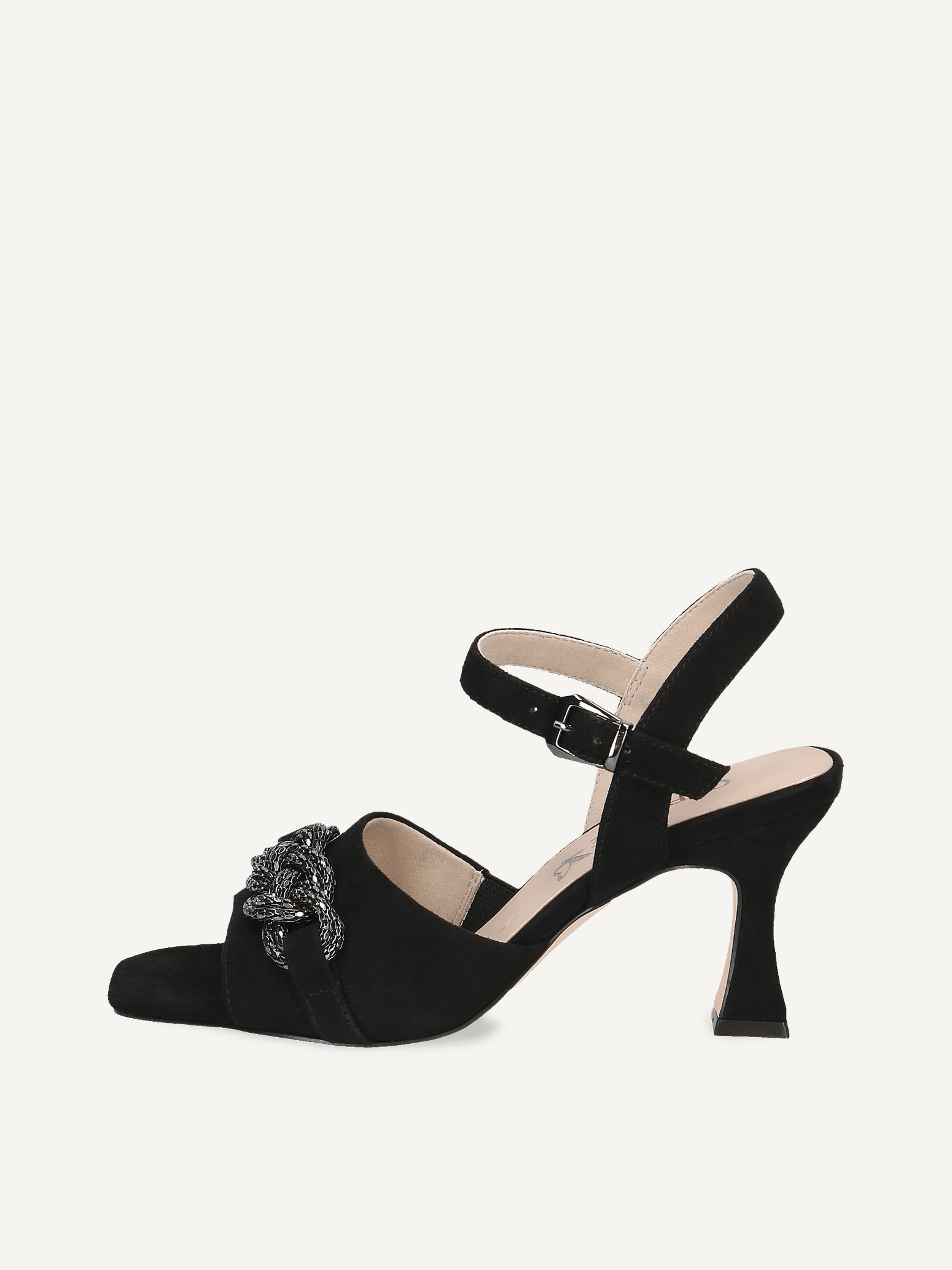 CAPRICE Heeled sandal, black, made of Leather with Trapeze heel, Size 40