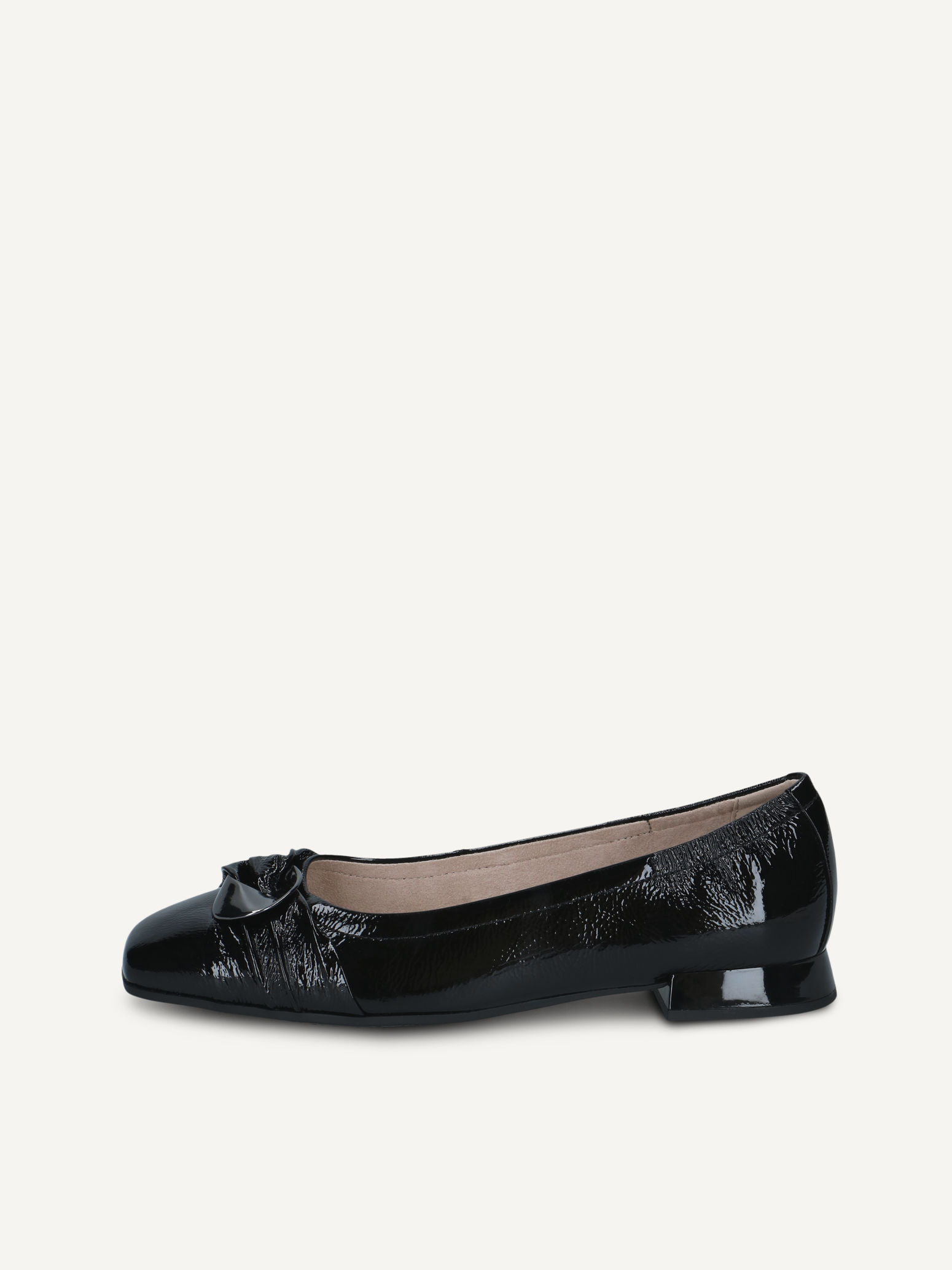 CAPRICE Ballerine noir en Cuir avec Talon trapzode P36 80$