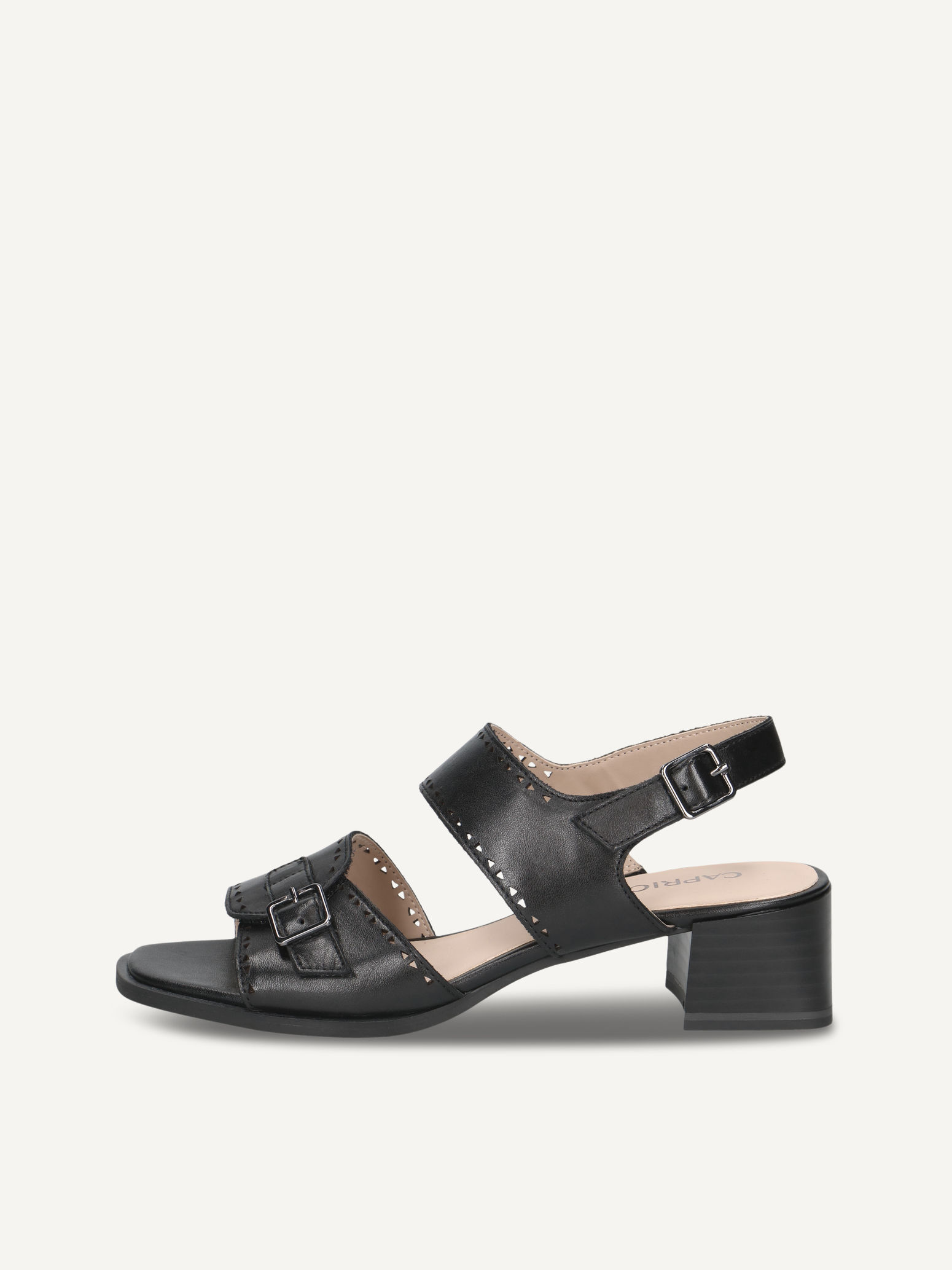 CAPRICE Heeled sandal, , made of Leather with Trapeze heel, Size 39