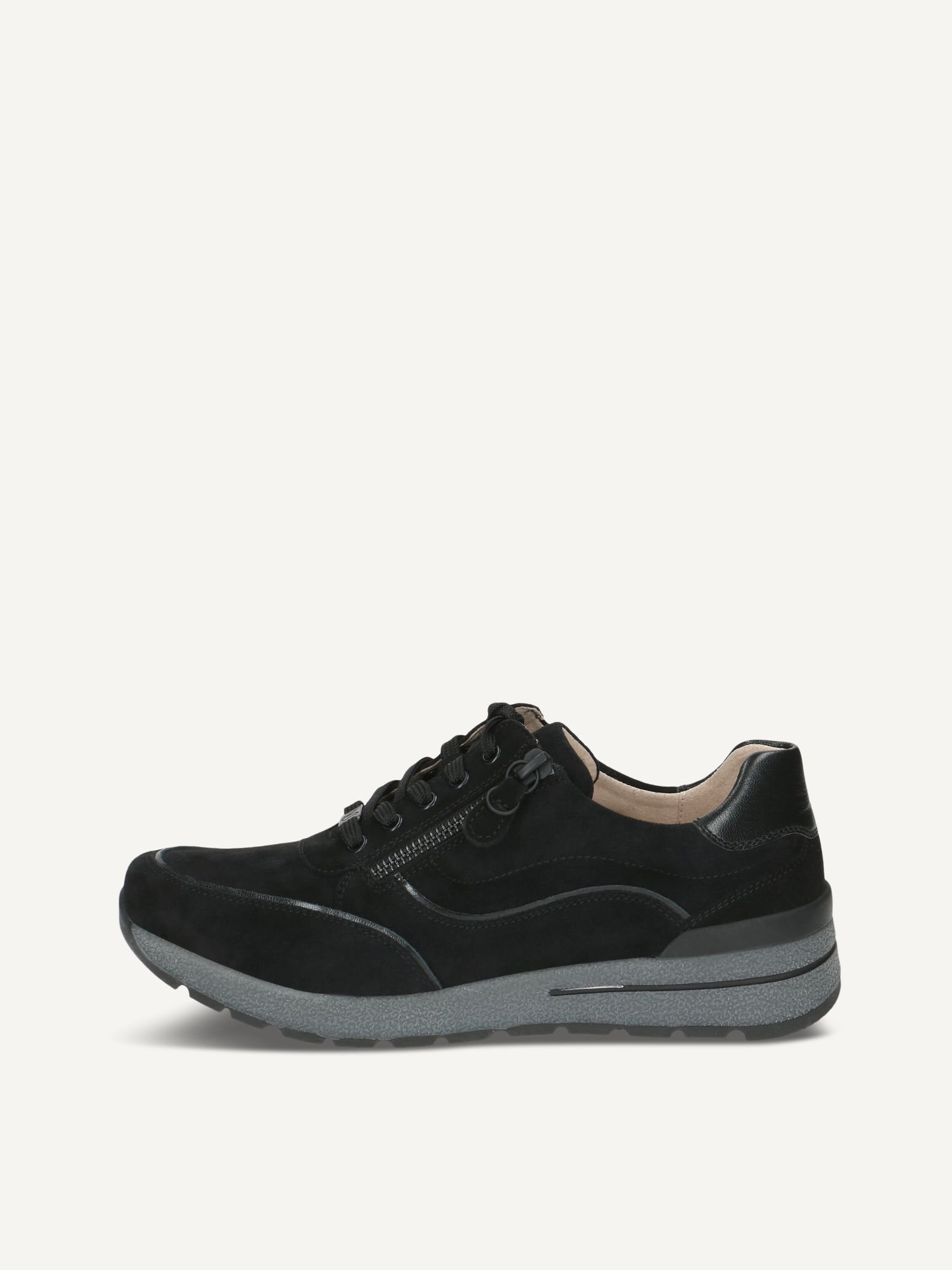 CAPRICE Sneaker, black, made of Leather with Wedge heel, Size 37