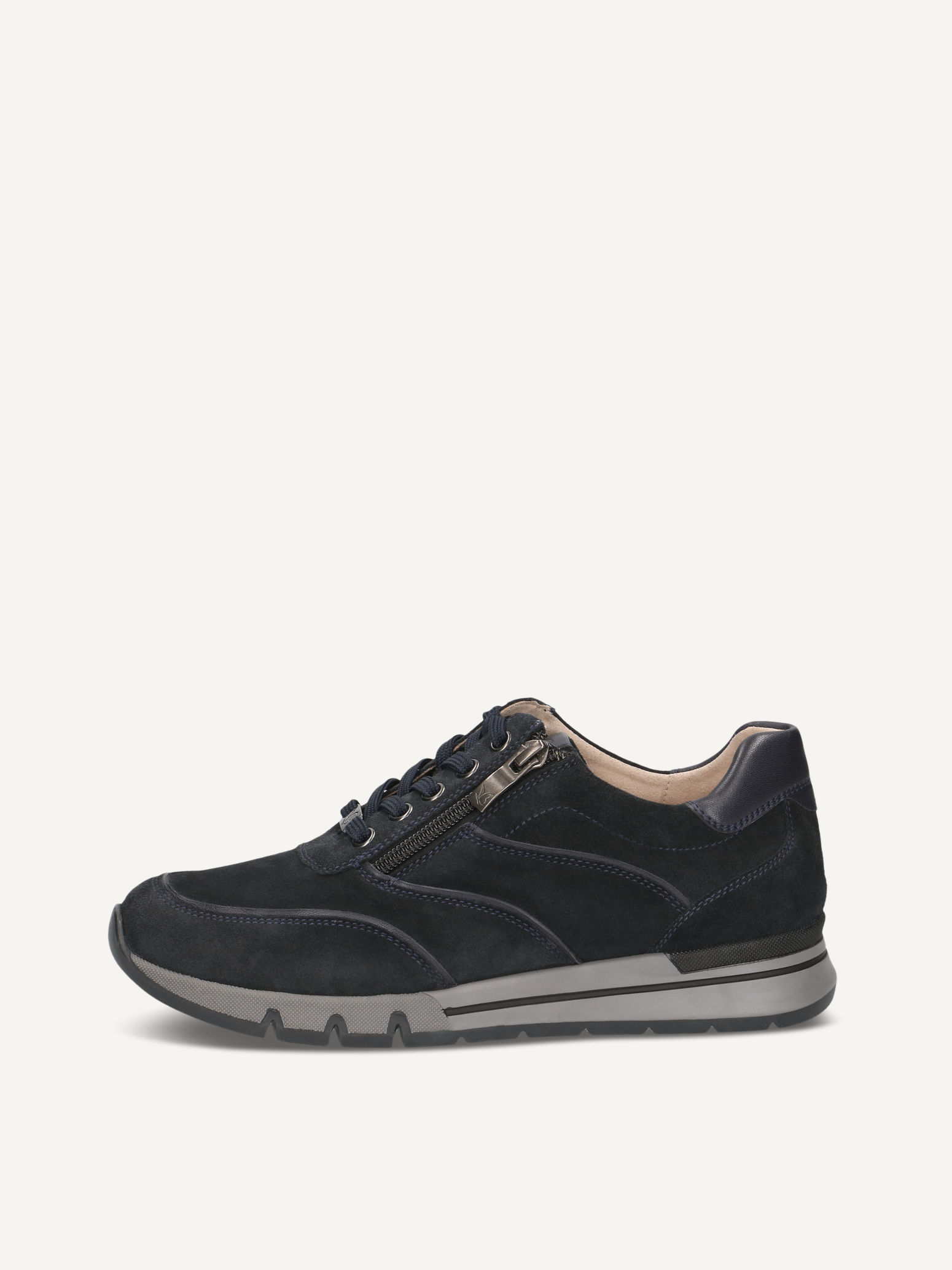 CAPRICE Sneaker, blau, aus Leder mit Keilabsatz, Gr. 42