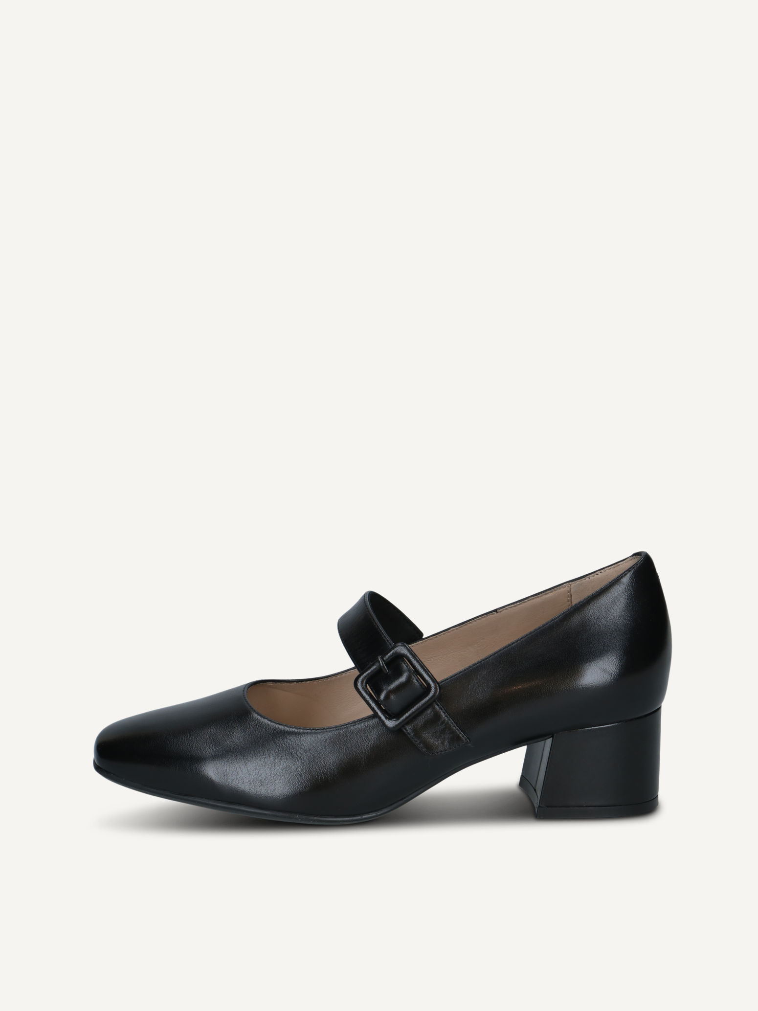 CAPRICE Escarpin noir en Cuir avec Talon trapzode P42 90$