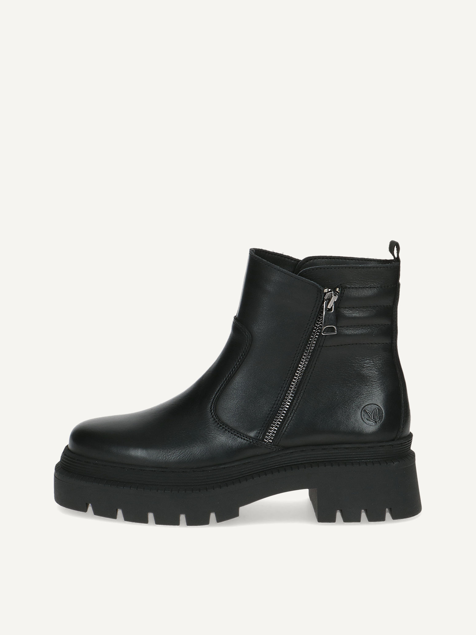 CAPRICE Bootie, black, made of Leather with Block heel, Size 42