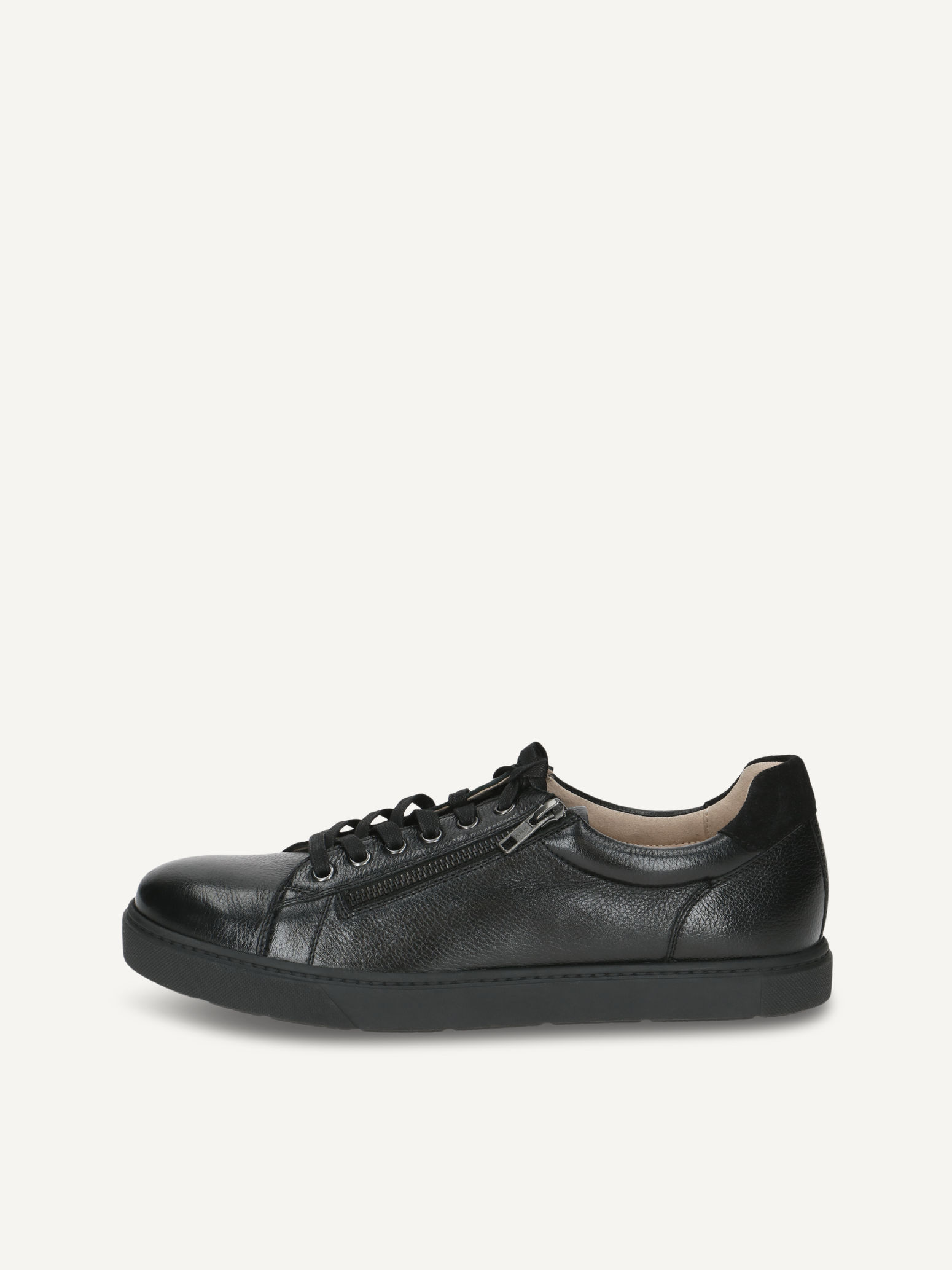CAPRICE Sneaker, black, made of Leather with Plateau heel, Size 44