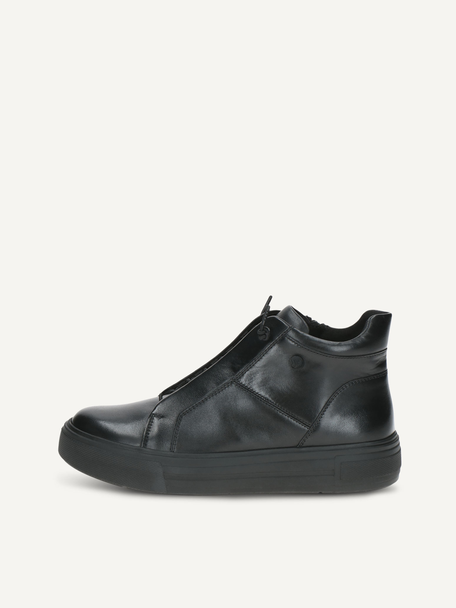 CAPRICE Sneaker, black, made of Leather with Plateau heel, Size 36