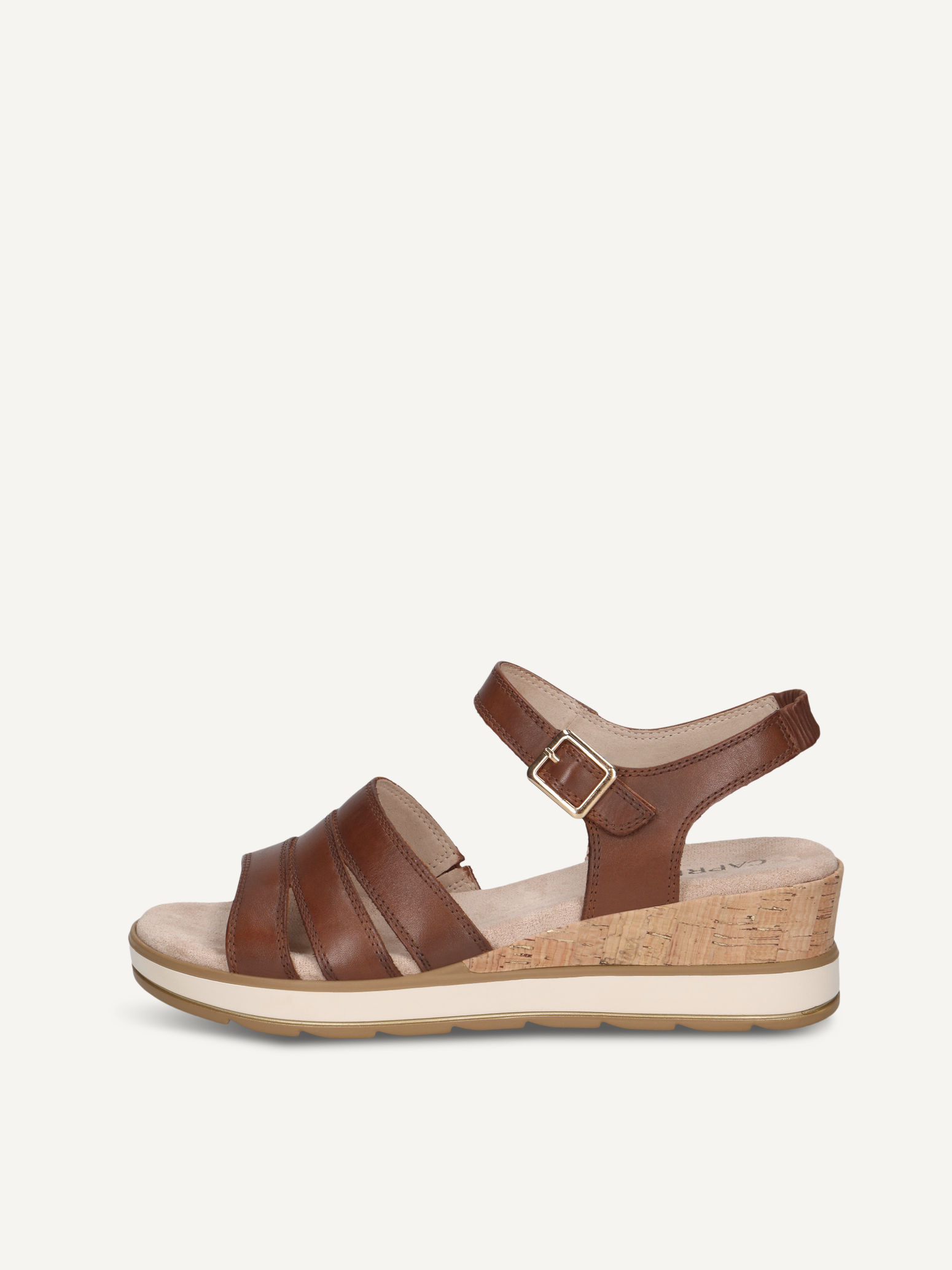 CAPRICE Heeled sandal, brown, made of Leather with Wedge heel, Size 39