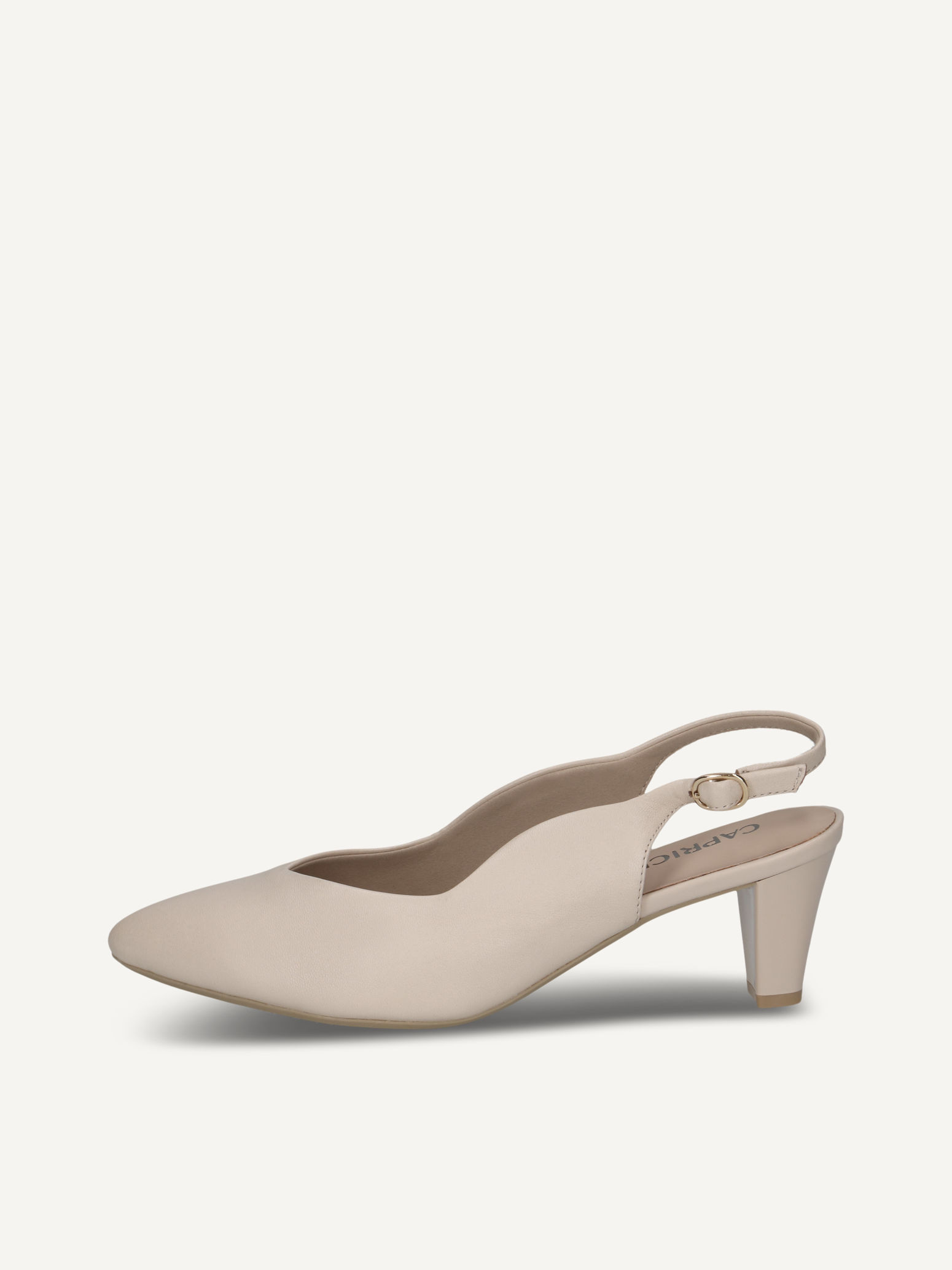 CAPRICE sling pumps, , made of Leather with Funnel heel, Size 38.5