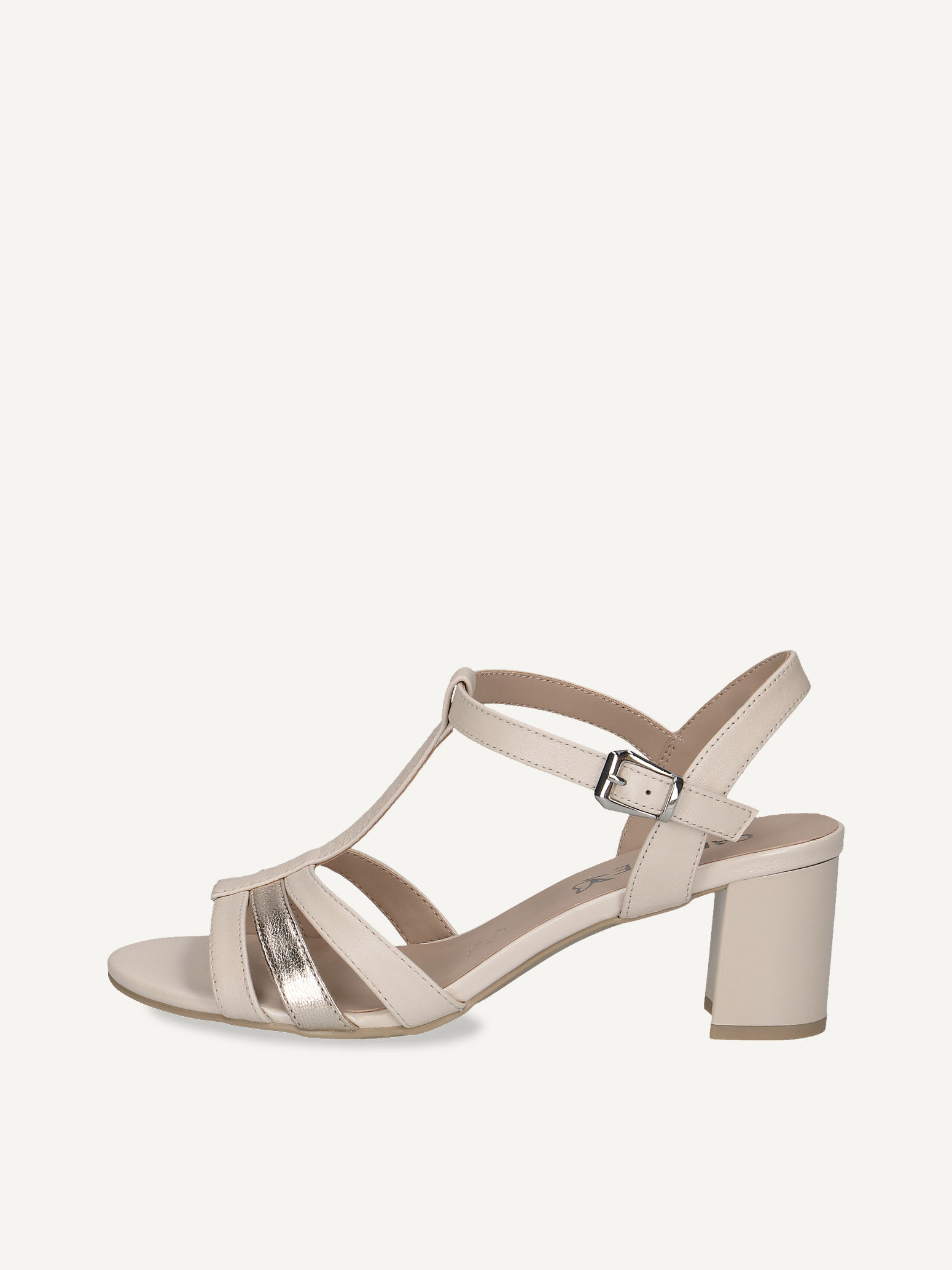 CAPRICE Heeled sandal, beige, made of Leather with Block heel, Size 41