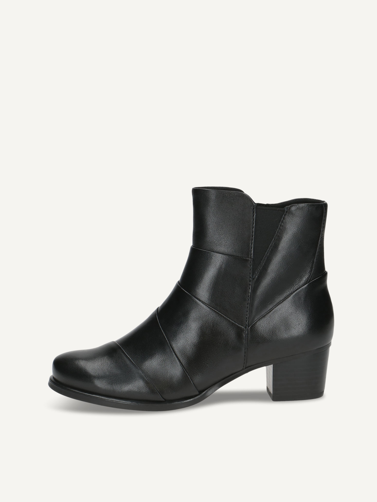 CAPRICE Bootie, black, made of Leather with Block heel, Size 40.5