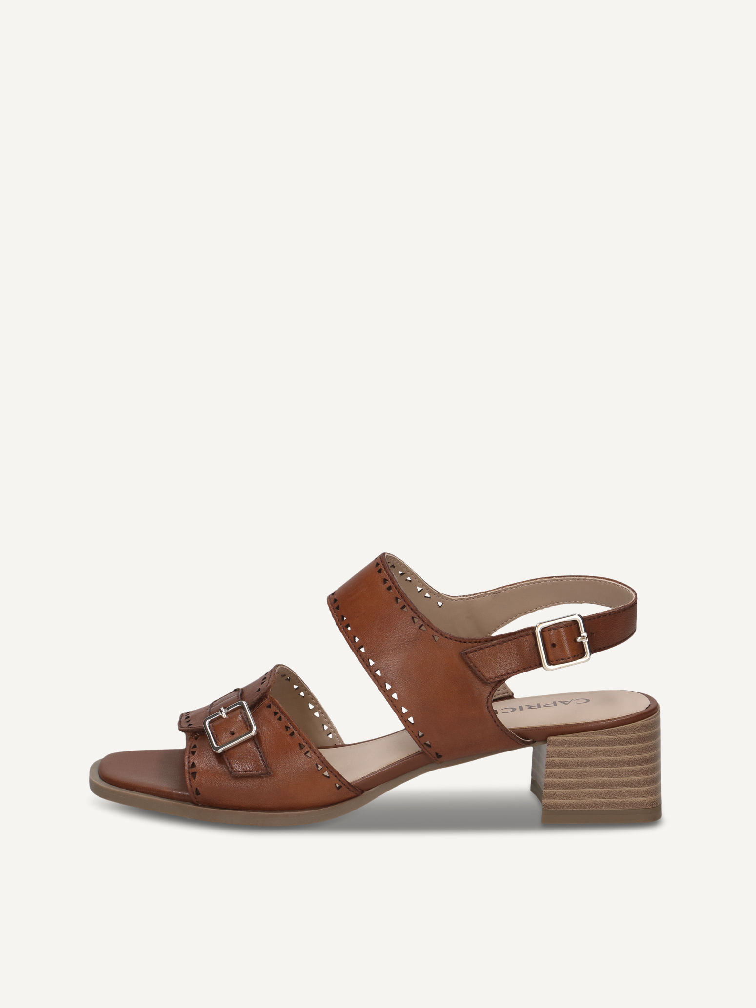 CAPRICE Heeled sandal, , made of Leather with Trapeze heel, Size 42