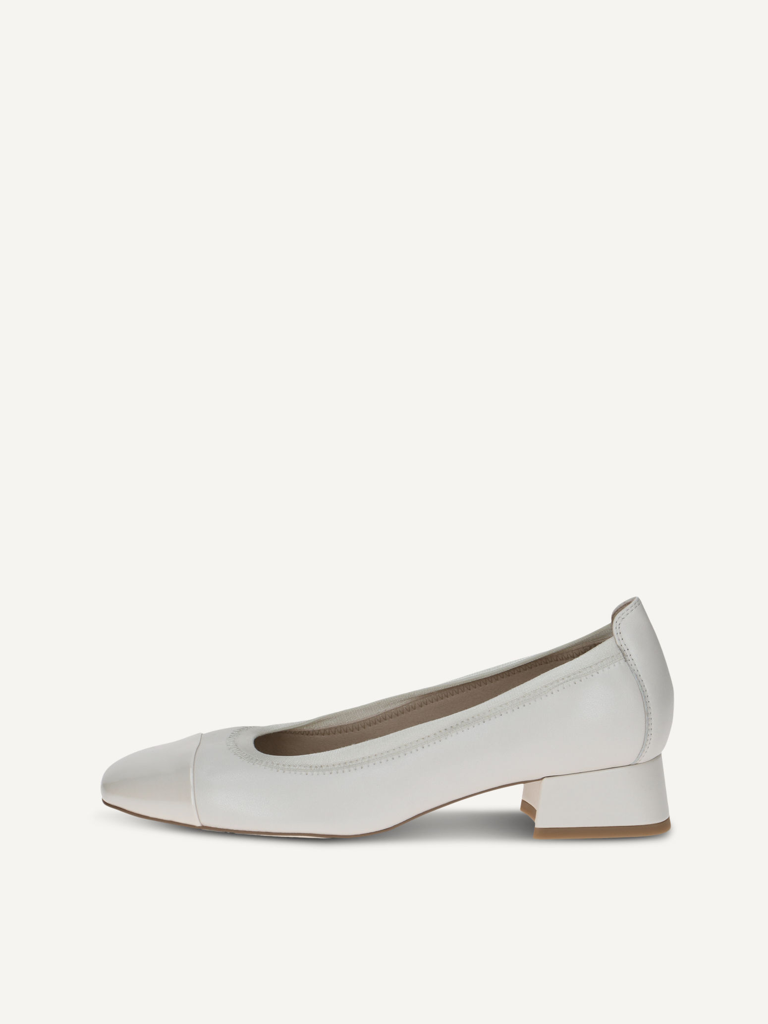 CAPRICE Pumps, white, made of Leather with Trapeze heel, Size 37.5