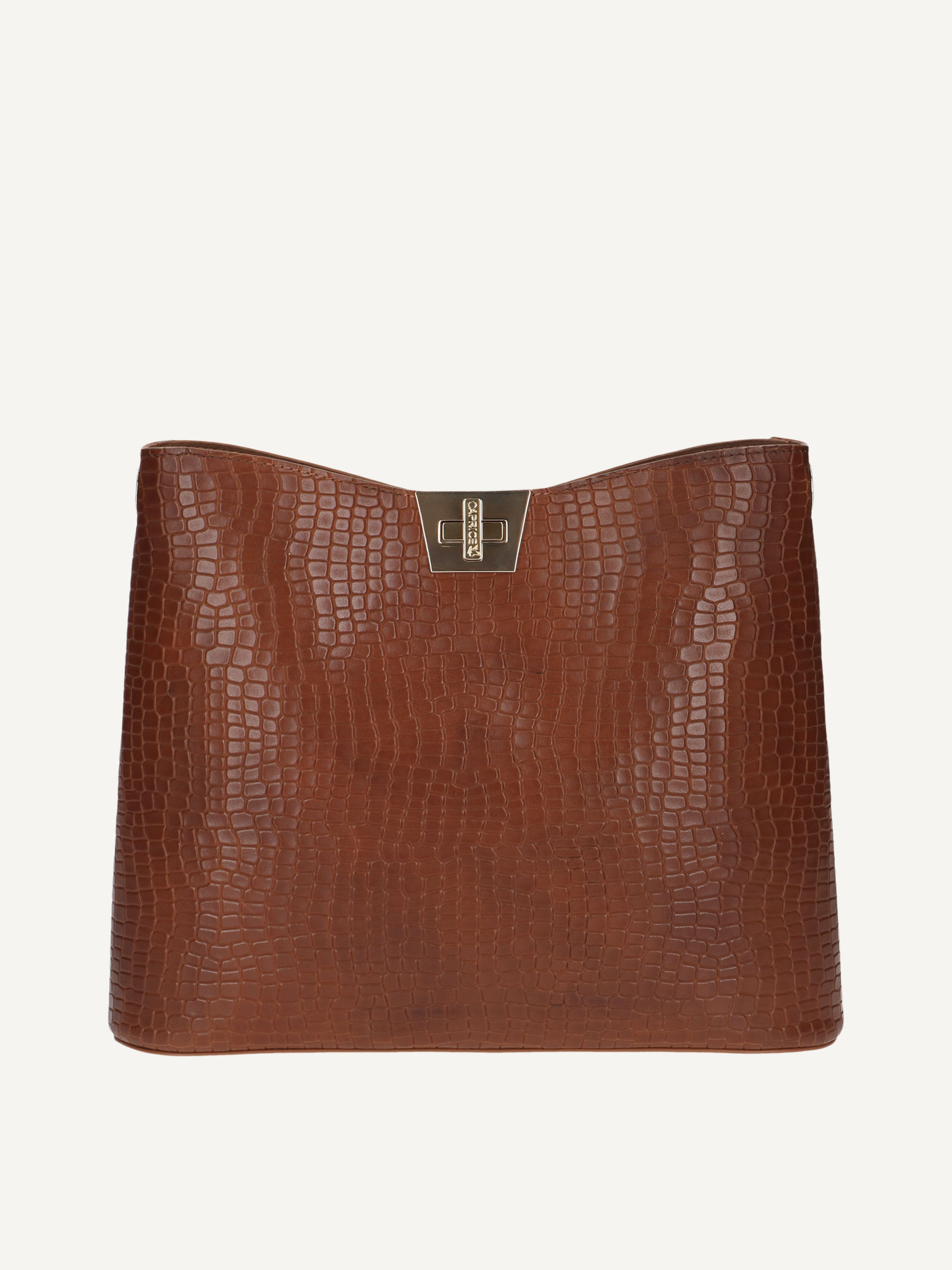 CAPRICE Handbag, brown, made of Leather and textile, Size 1