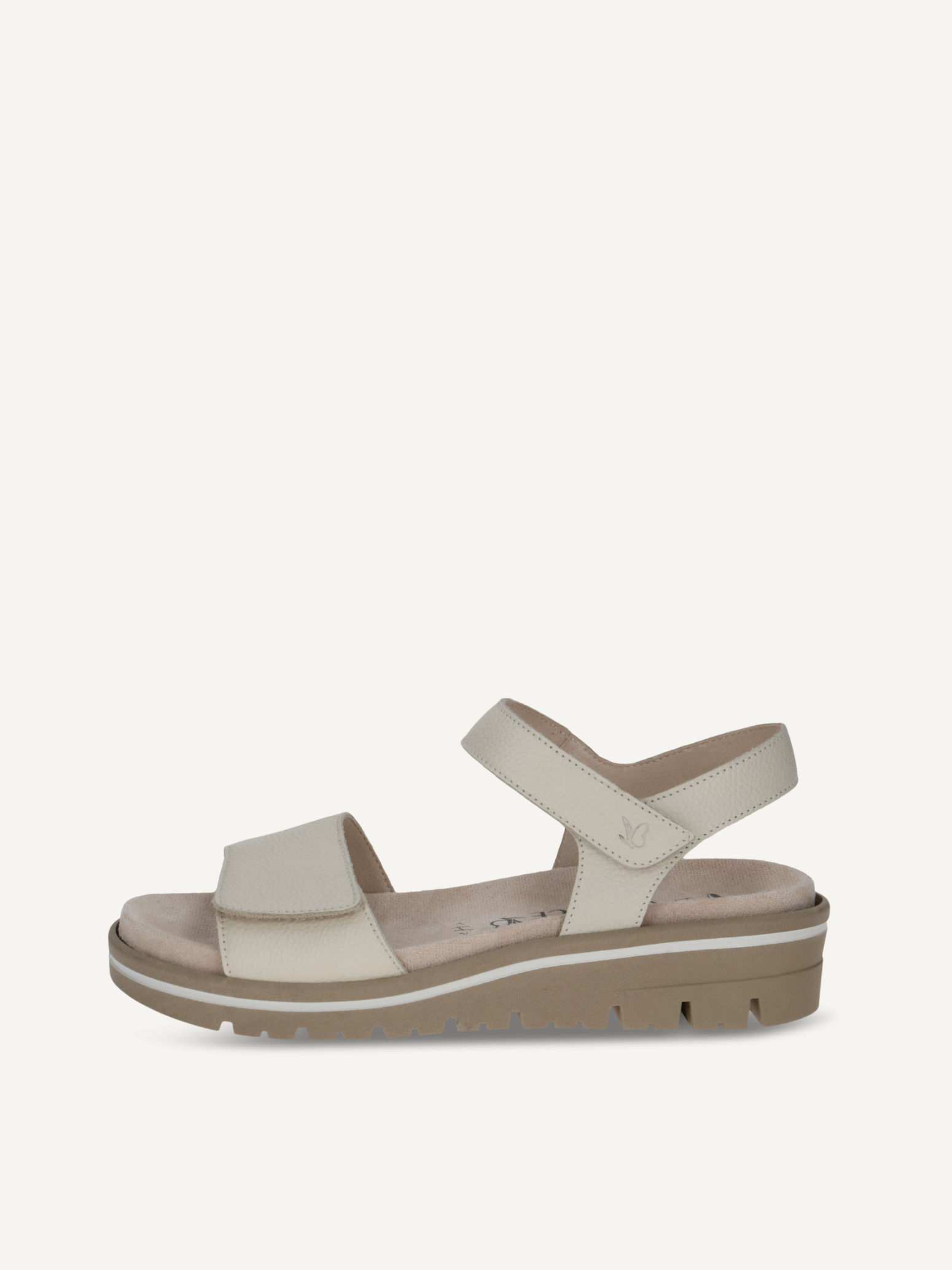 CAPRICE Sandal, white, made of Leather with Wedge heel, Size 38