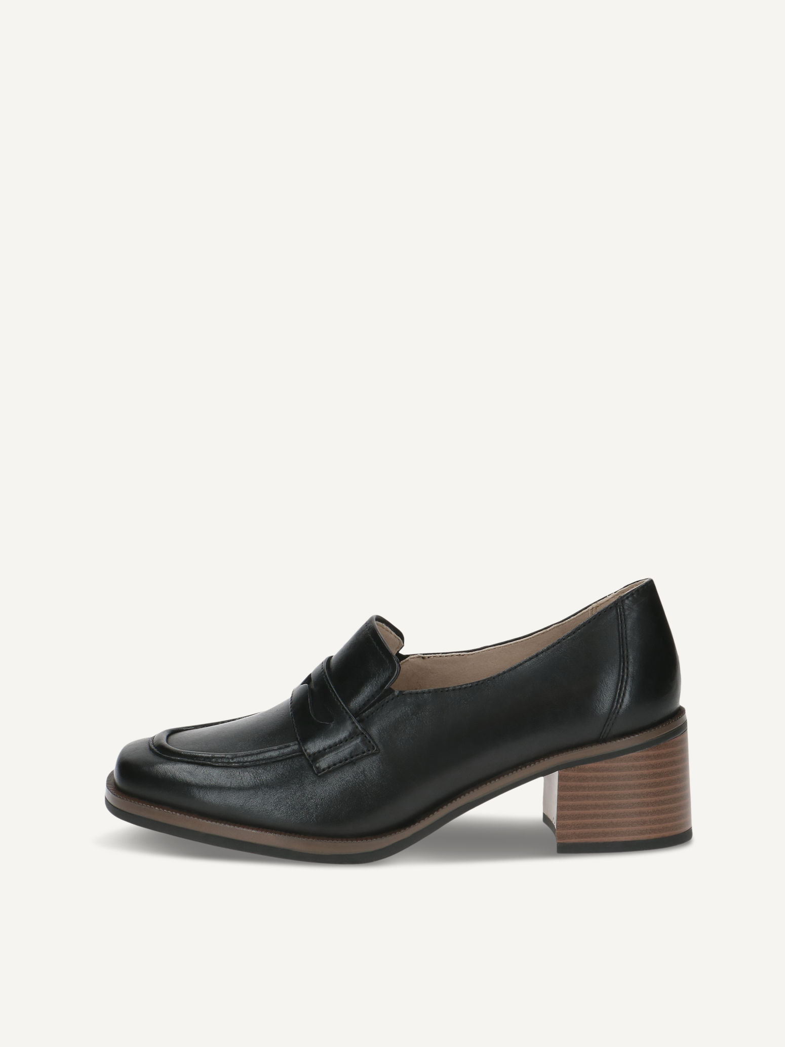 CAPRICE Trotteur, black, made of Leather with Block heel, Size 41