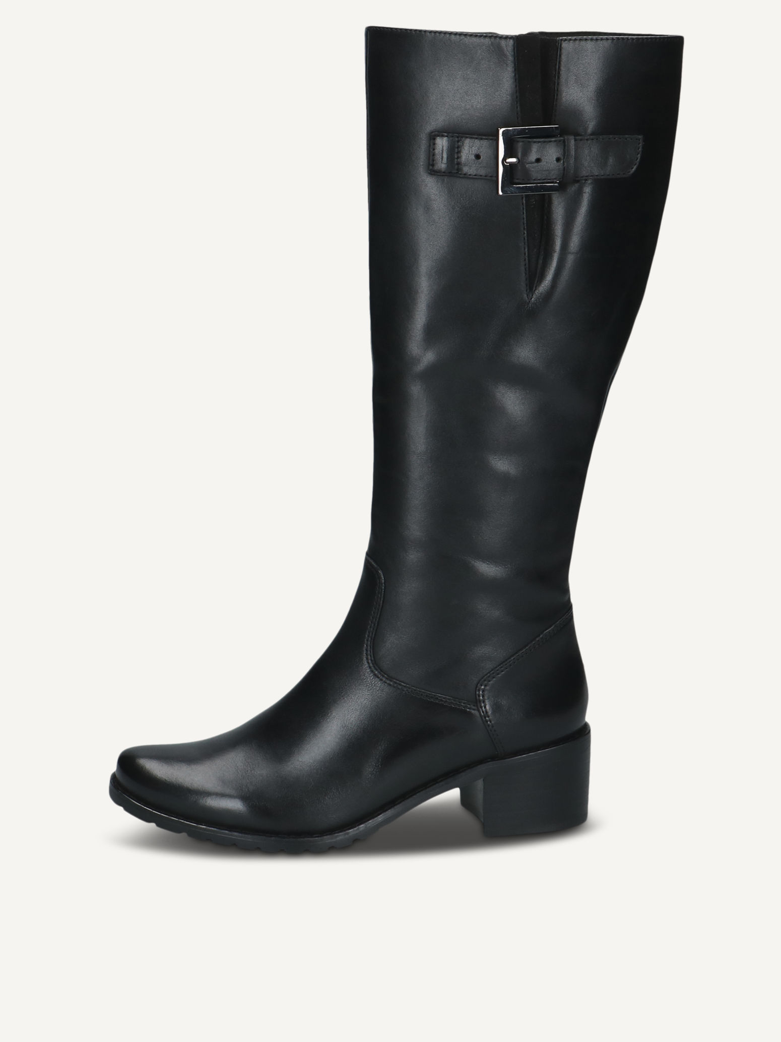 CAPRICE Bottes noir en Mlange de matriaux de cuir et textile avec Talon bloc P375 160$