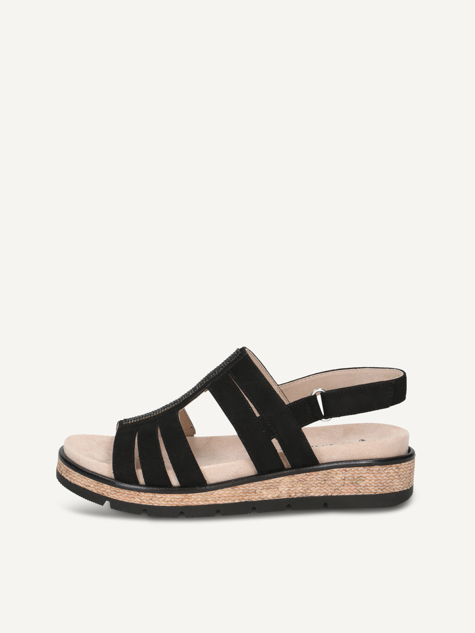 CAPRICE Sandal, , made of Leather and textile without heel, Size 37