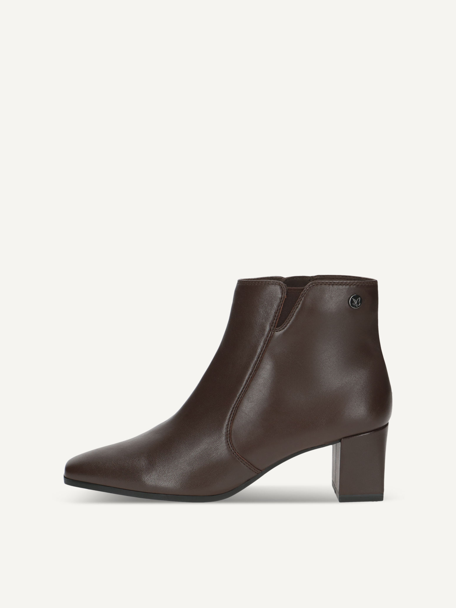 CAPRICE Bootie, brown, made of Leather with Block heel, Size 39