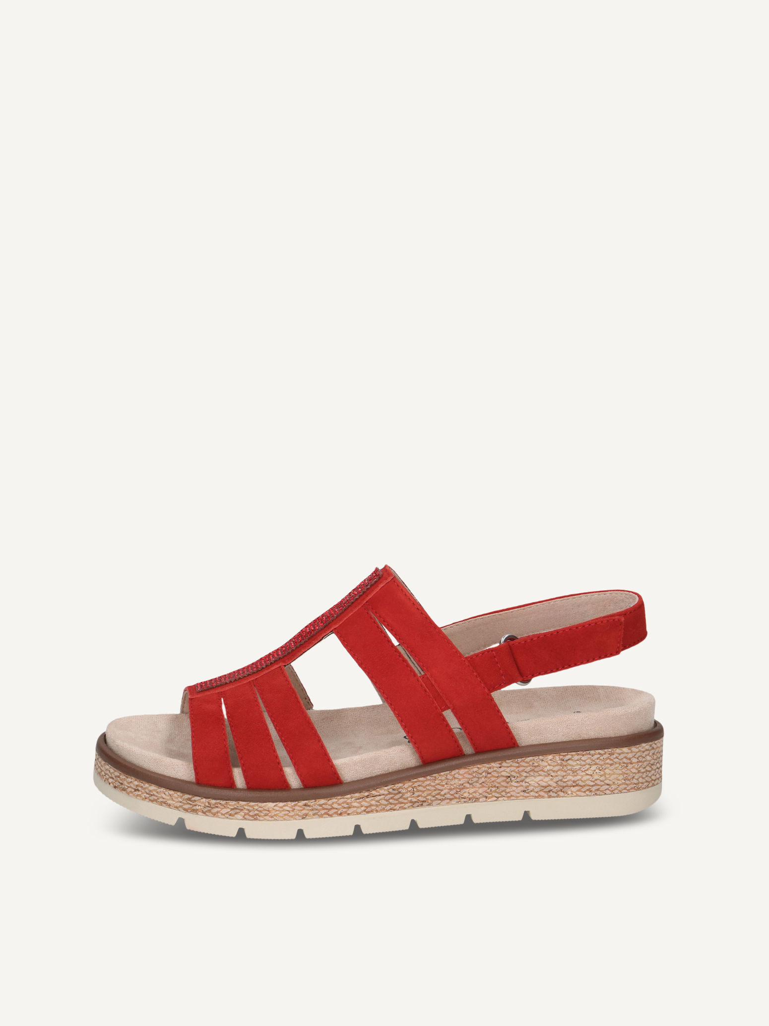 CAPRICE Sandal, , made of Leather and textile without heel, Size 42