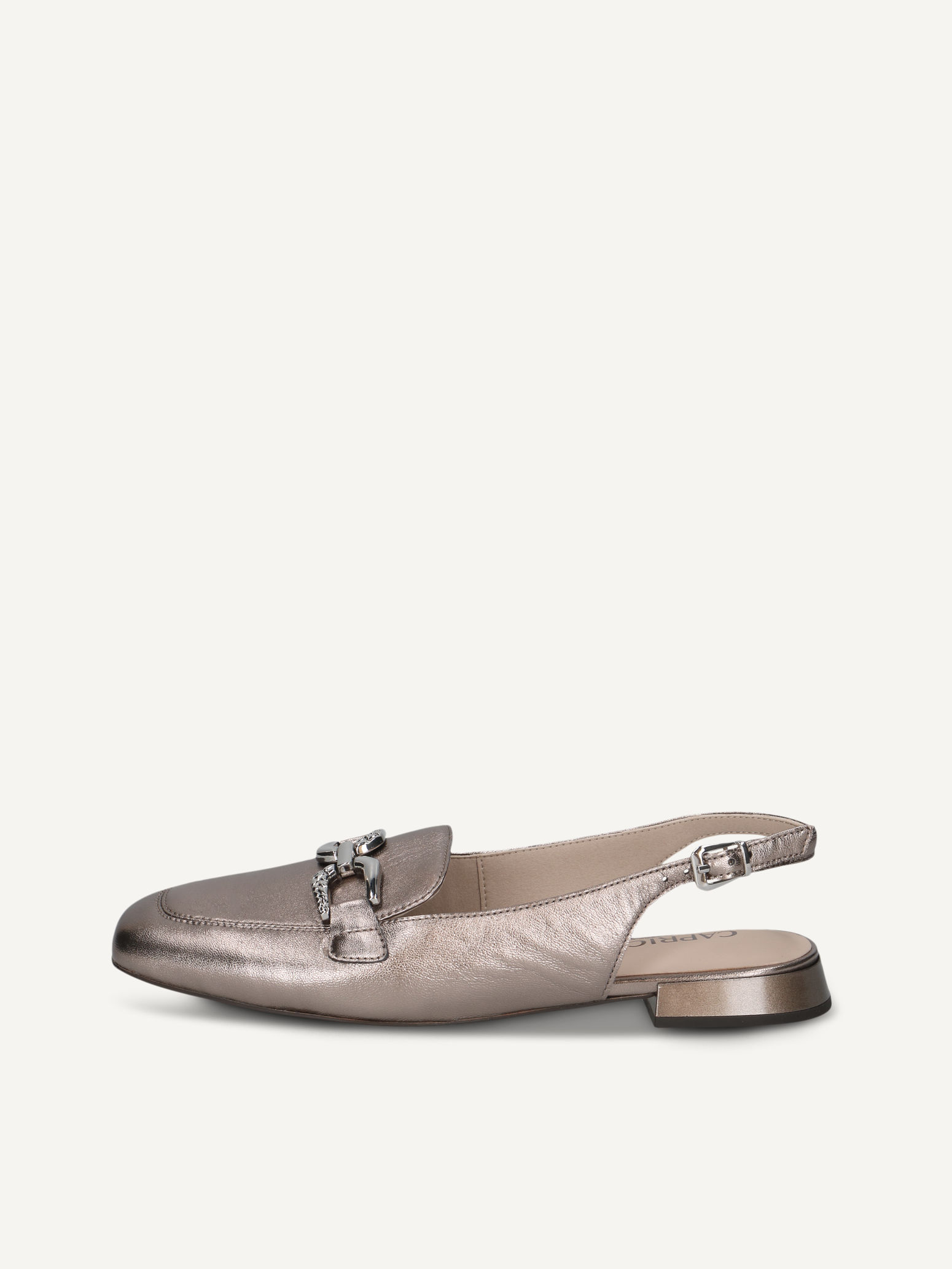 CAPRICE sling pumps, , made of Leather with Trapeze heel, Size 42