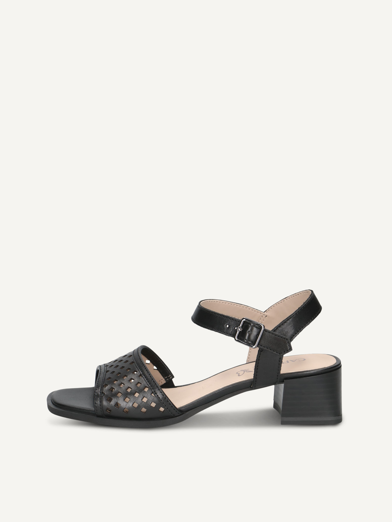 CAPRICE Heeled sandal, , made of Leather with Trapeze heel, Size 42