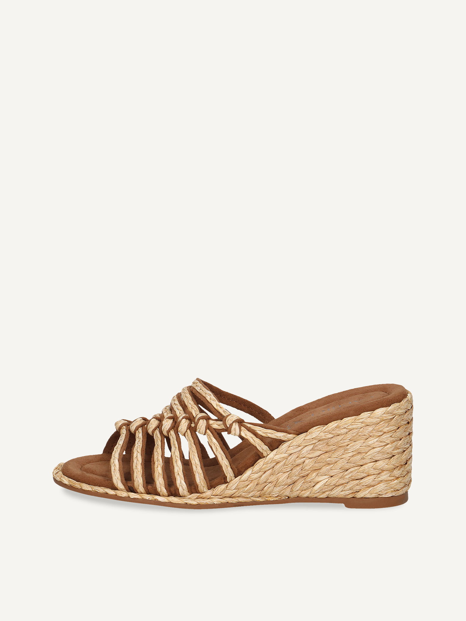 CAPRICE Mule, beige, made of Textiles with Wedge heel, Size 42