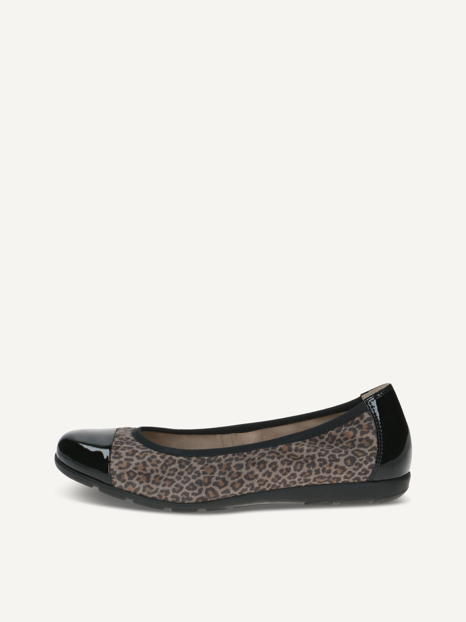 CAPRICE Ballerina, black, made of Leather with Plateau heel, Size 41