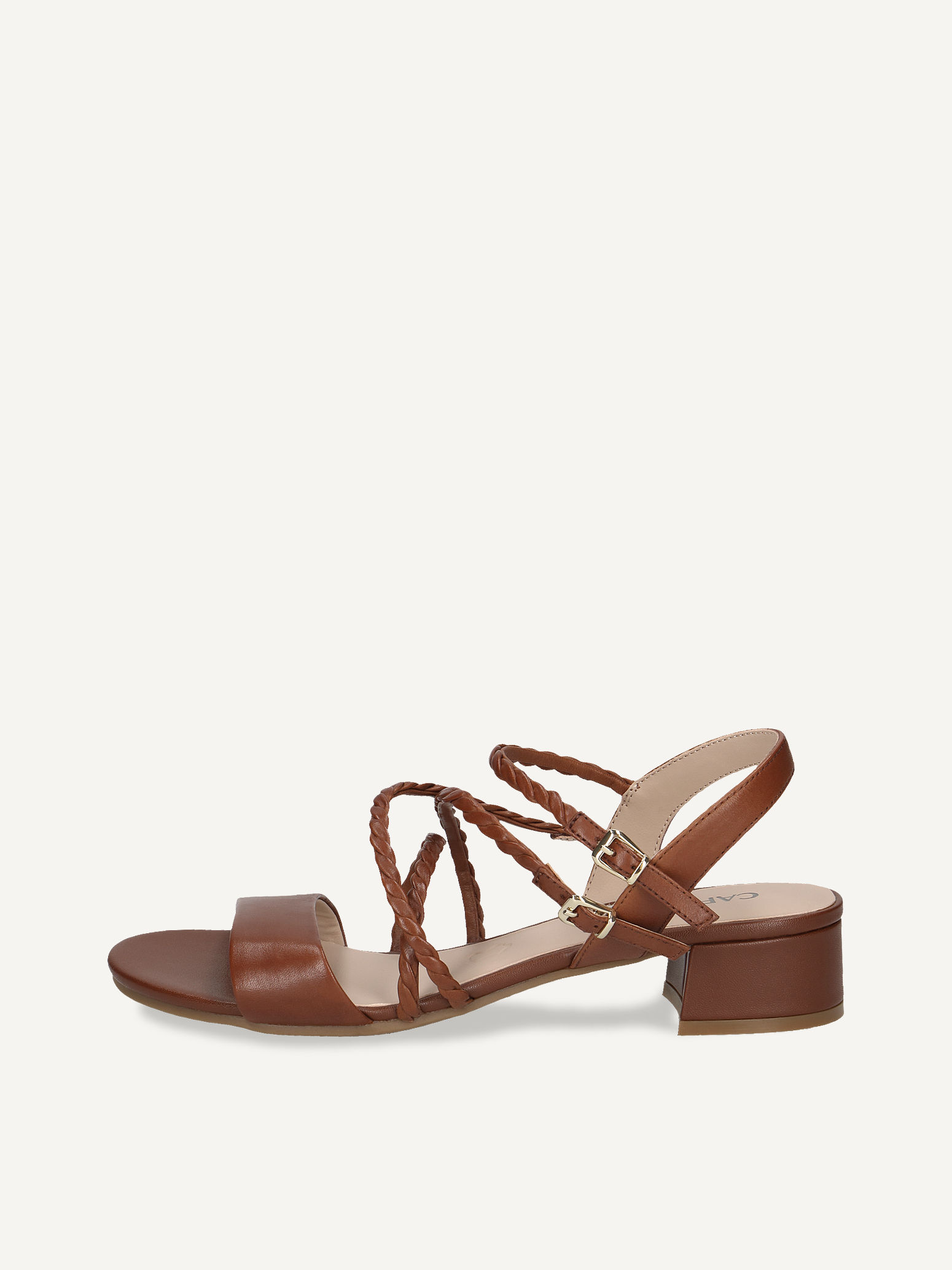 CAPRICE Sandal, brown, made of Leather with Block heel, Size 39