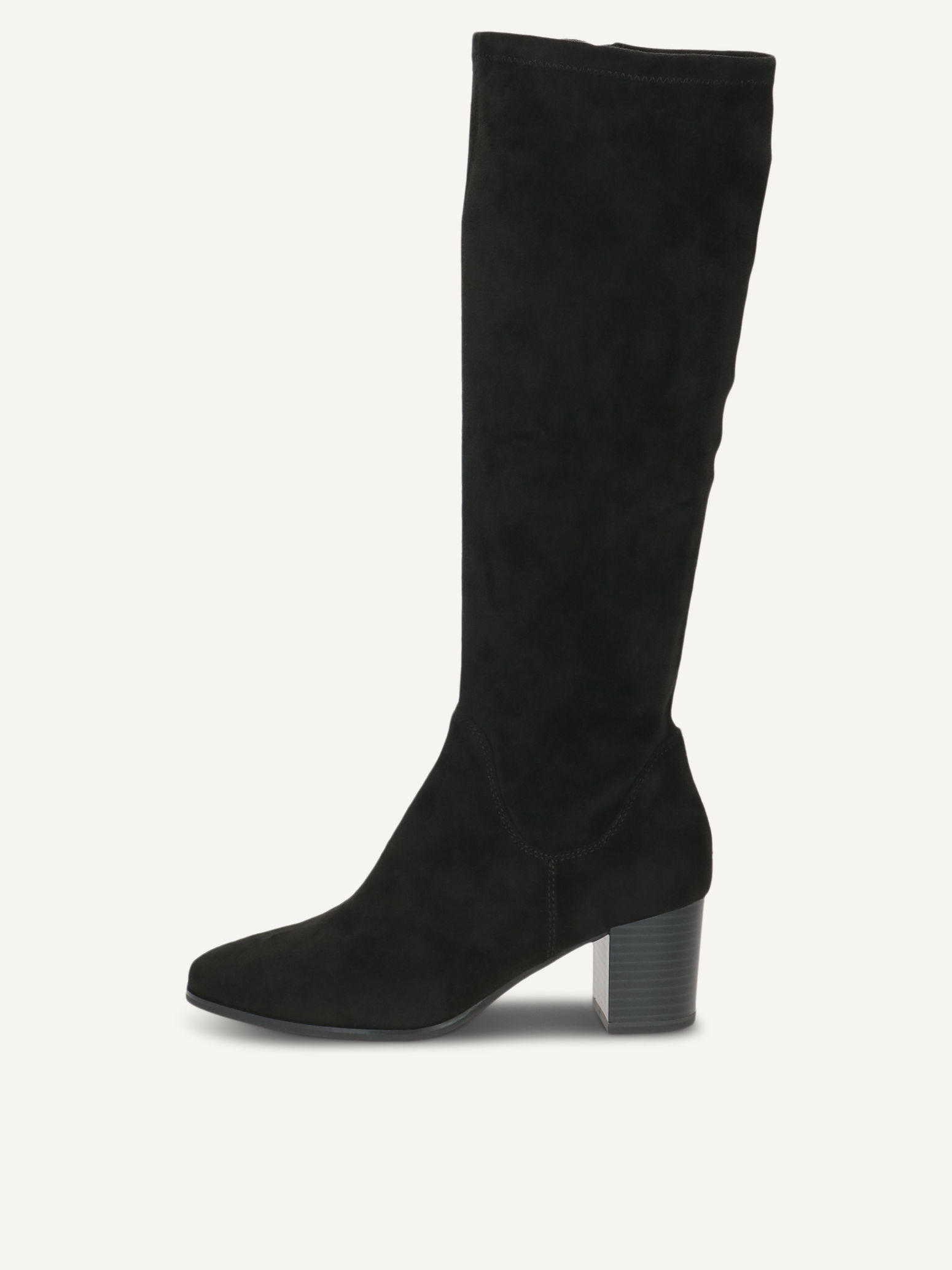 CAPRICE Stiefel, schwarz, aus Textil mit Blockabsatz, Gr. 38.5