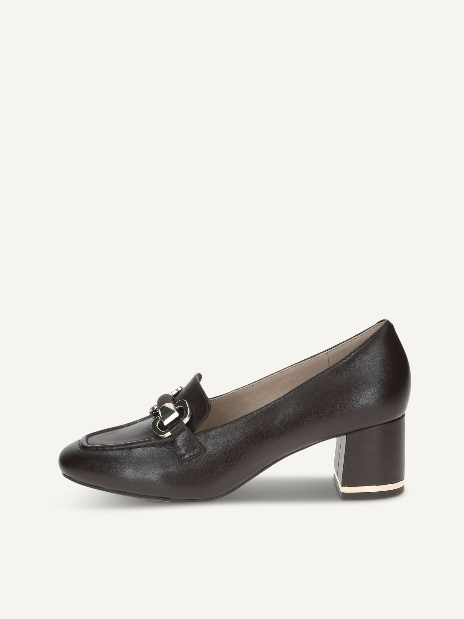 CAPRICE Slipper, braun, aus Leder mit Blockabsatz, Gr. 40