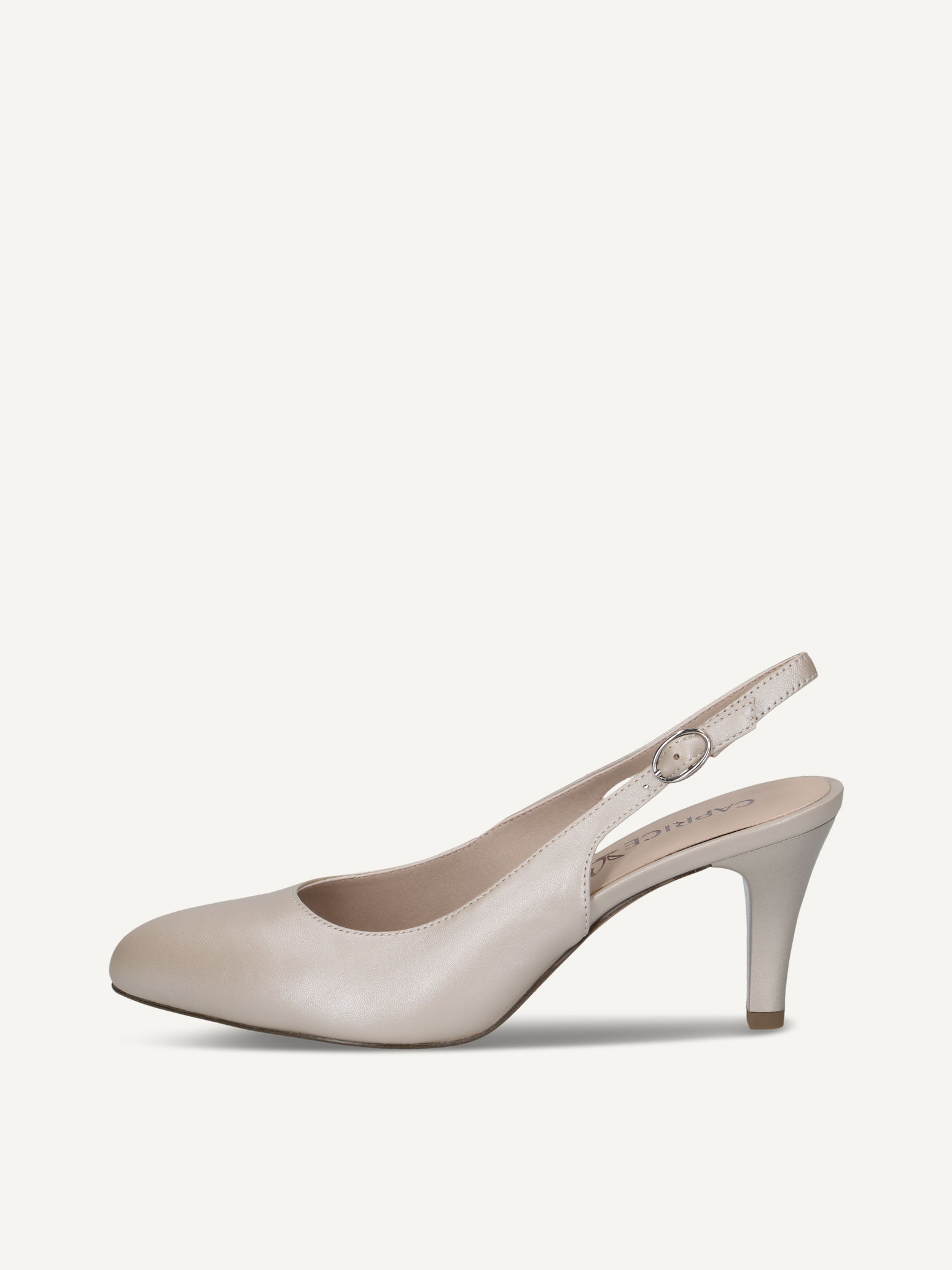 CAPRICE sling pumps, , made of Leather with Funnel heel, Size 38.5