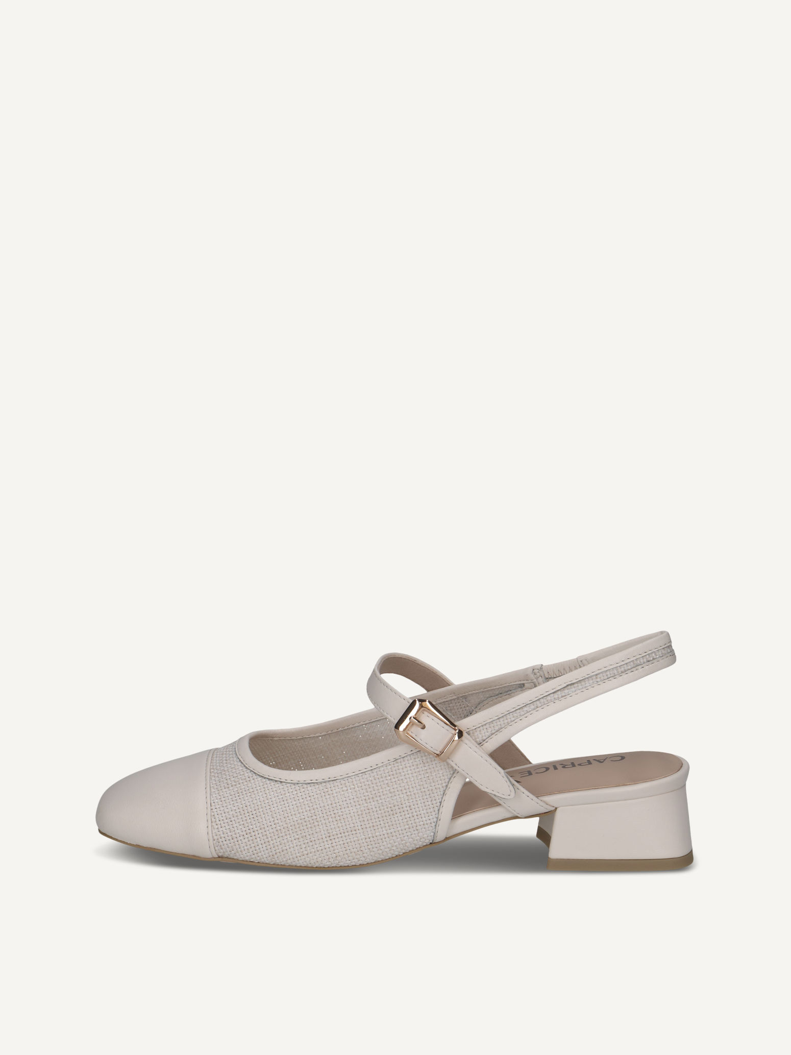 CAPRICE sling pumps, , made of Leather and synthetic with Trapeze heel, Size 37.5