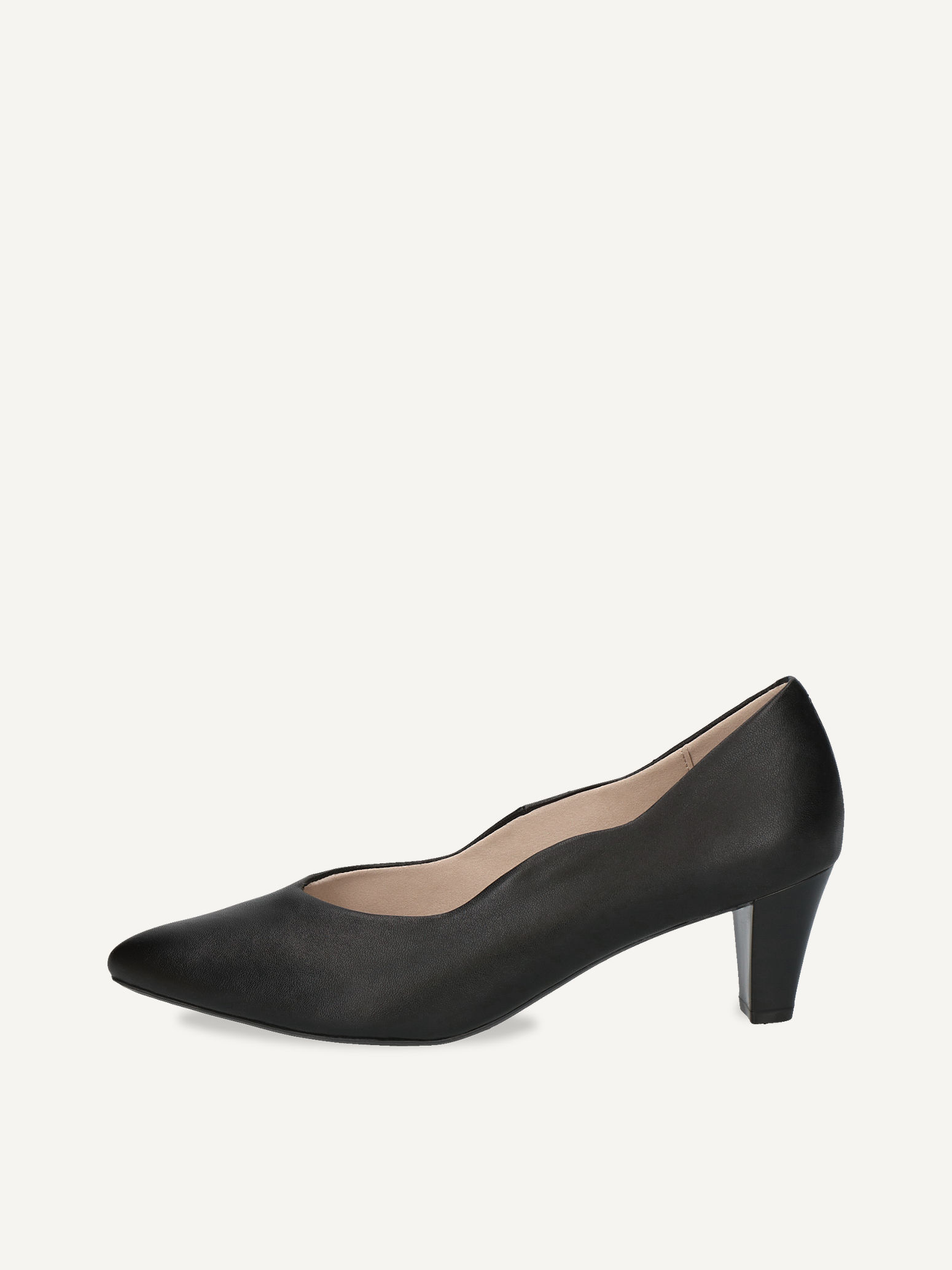CAPRICE Pumps, black, made of Leather with Funnel heel, Size 38.5