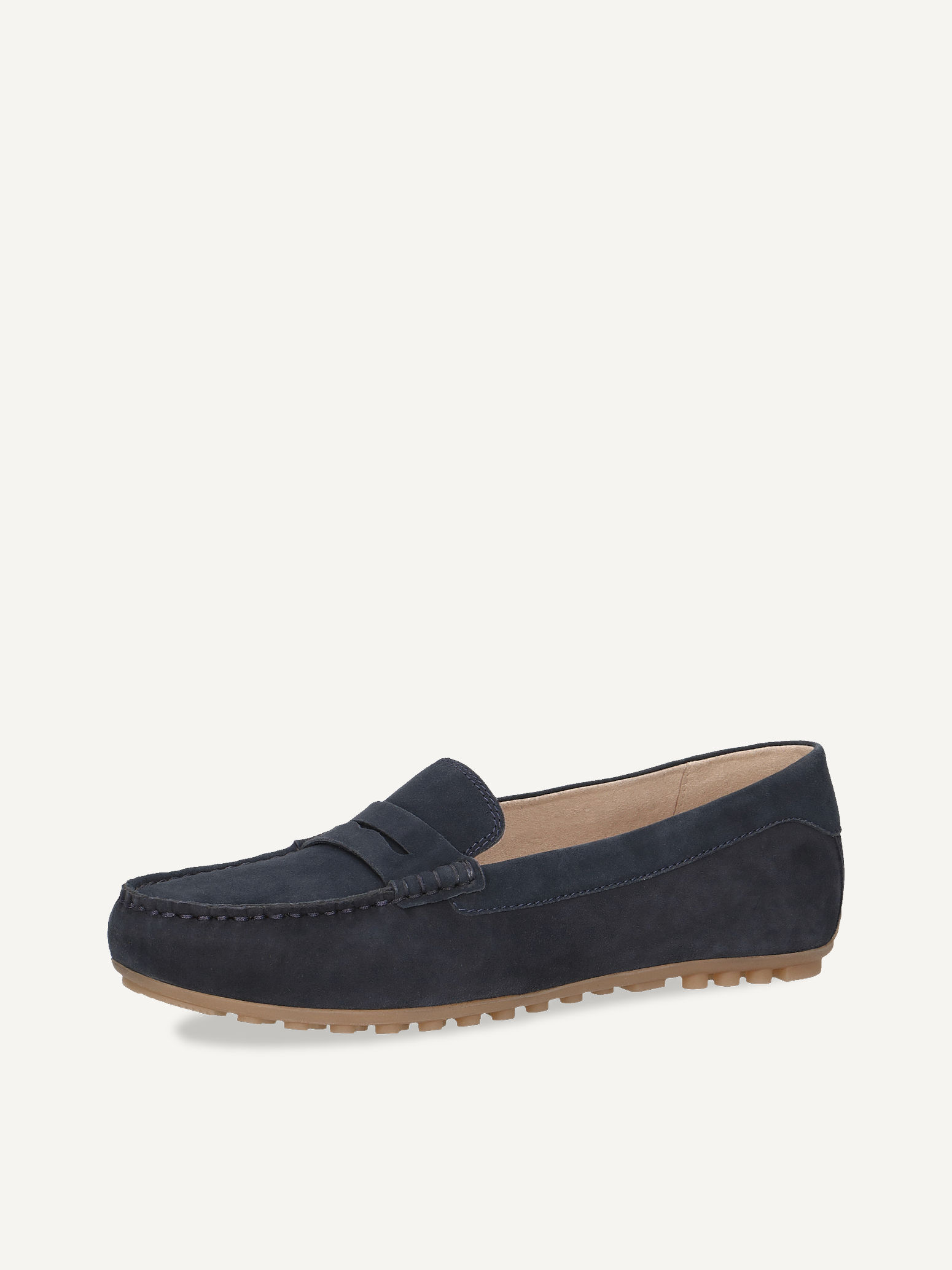 Ledermoccassin - blau
